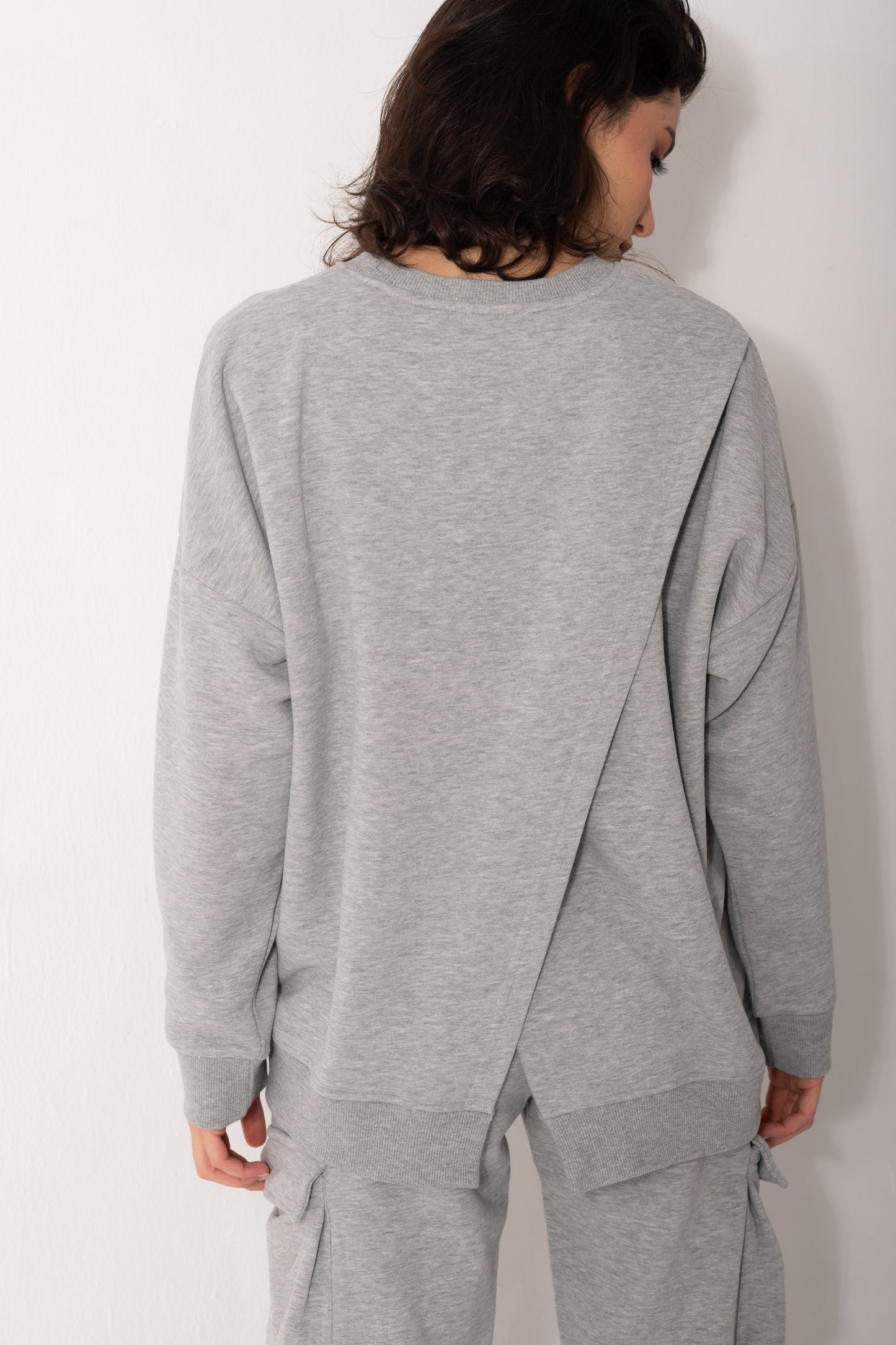Back Slit Set In Gray/ Heavy Cotton