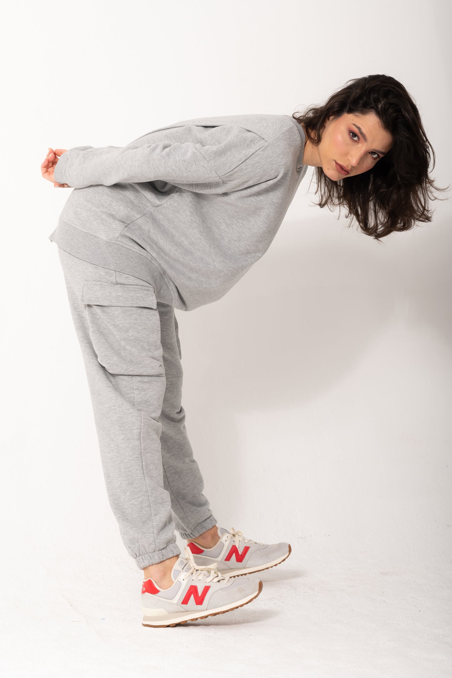 Back Slit Set In Gray/ Heavy Cotton