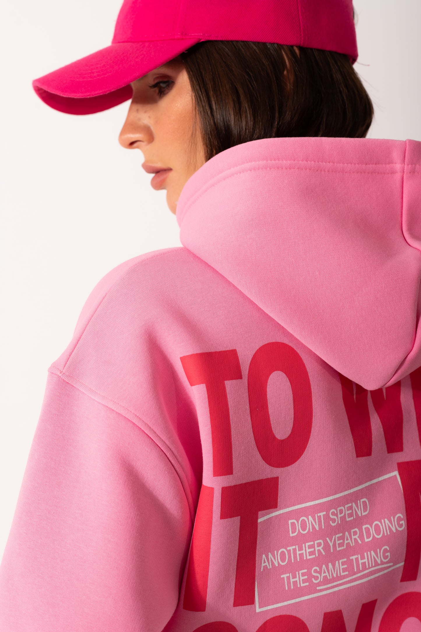 Concern Printed Melton Set In Pink