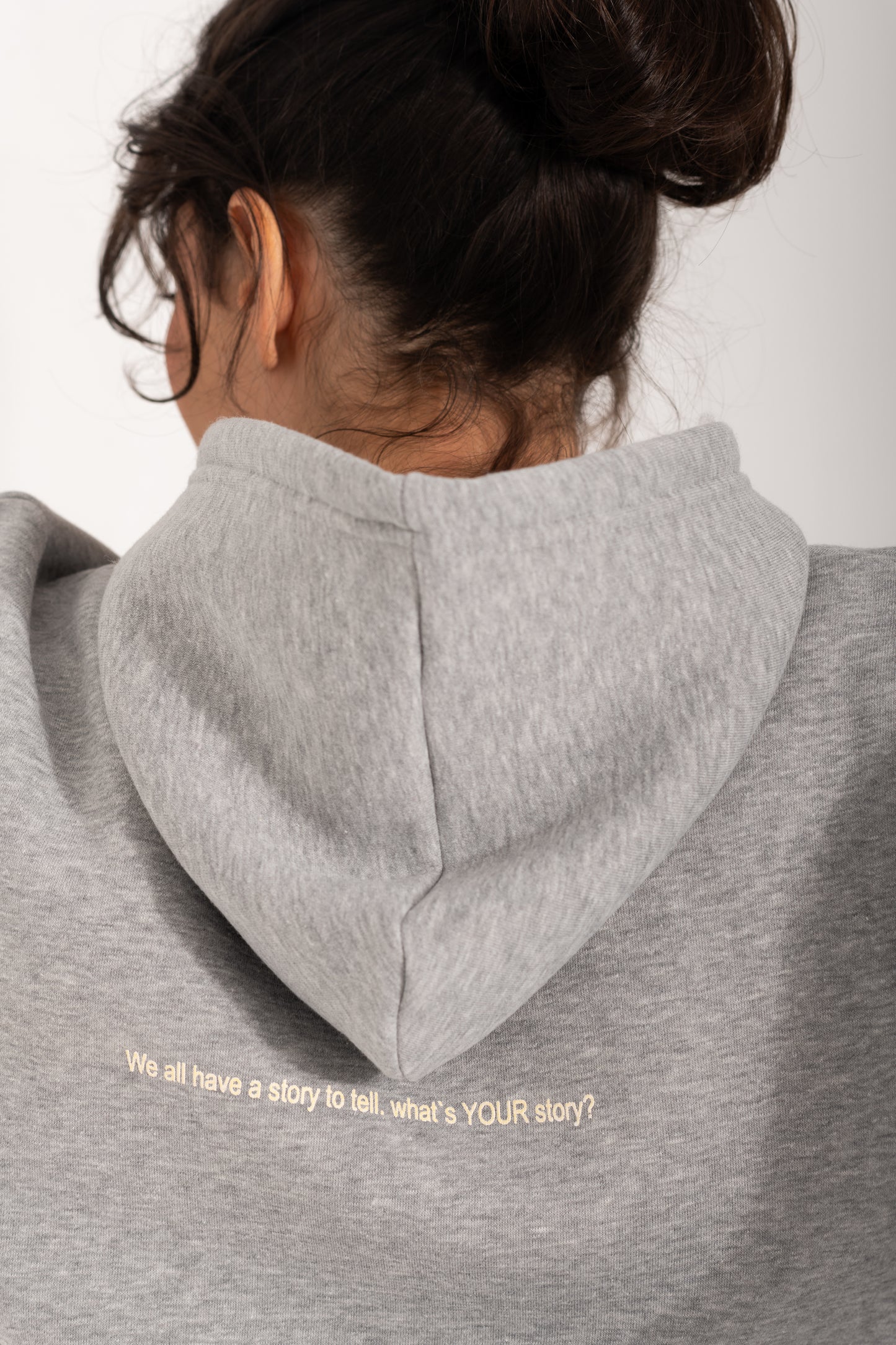Printed Melton Hoodie Set In Gray