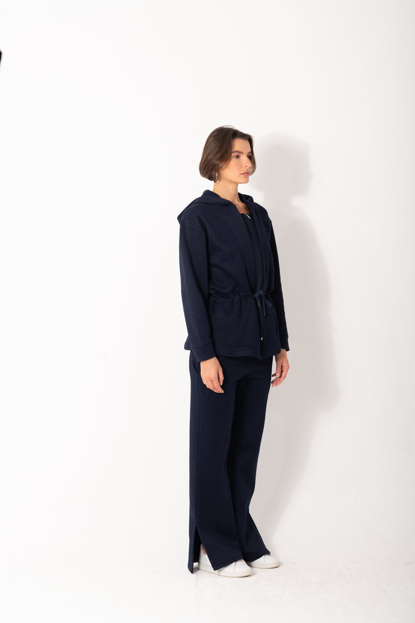 Cinched Waist Set In Navy