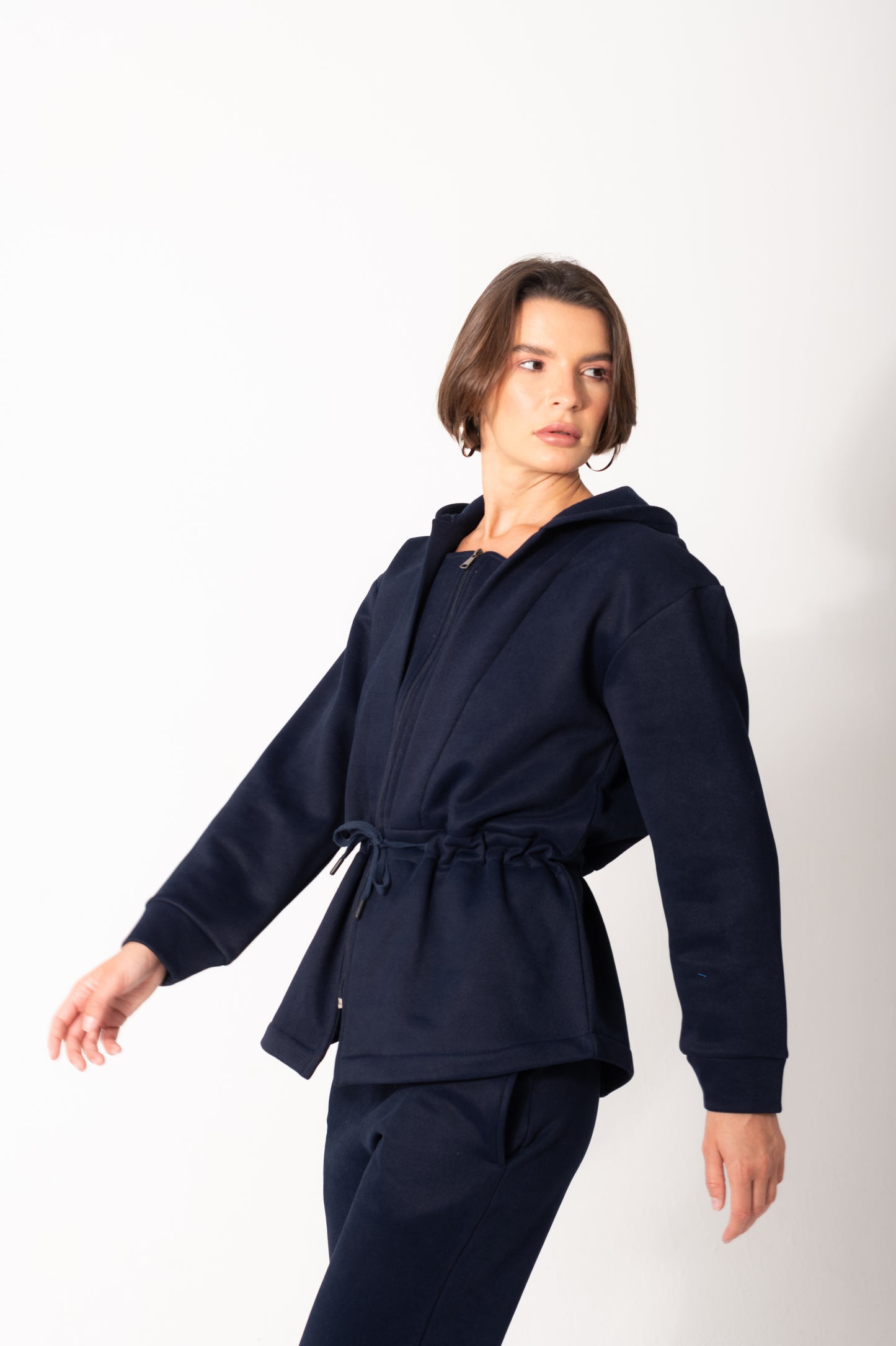 Cinched Waist Set In Navy