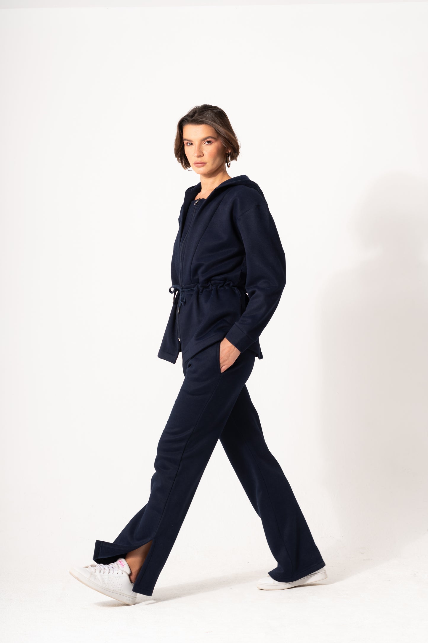 Cinched Waist Set In Navy