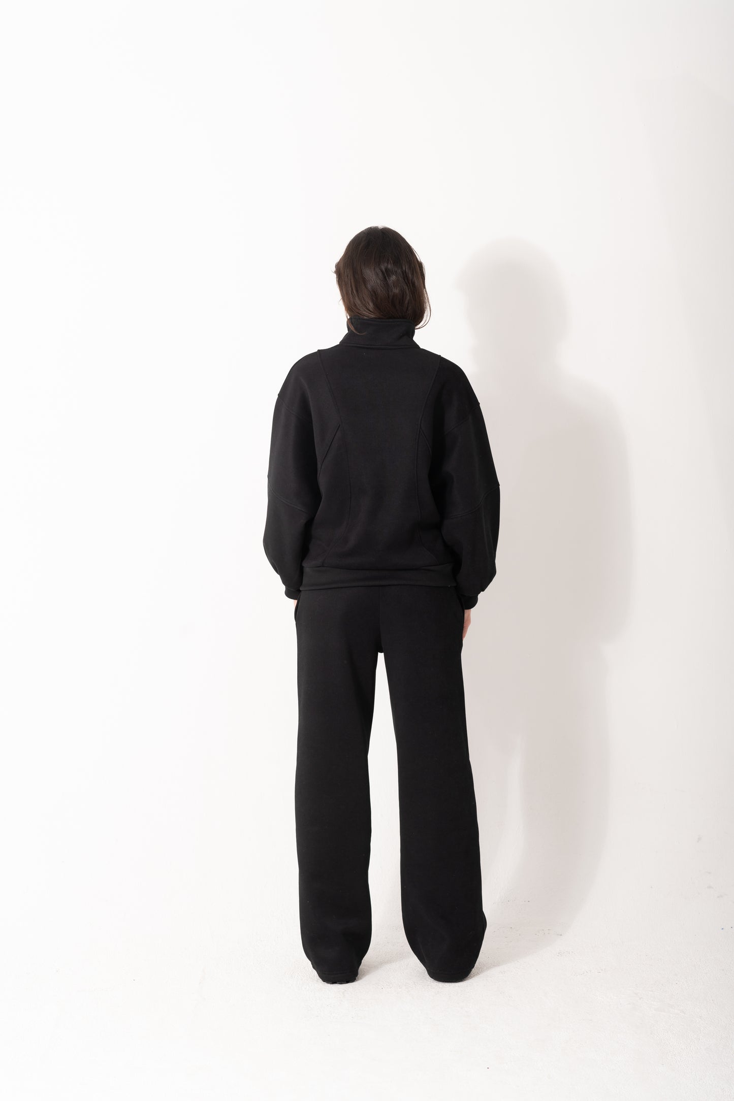 Soft Bomber Jacket Set In Black