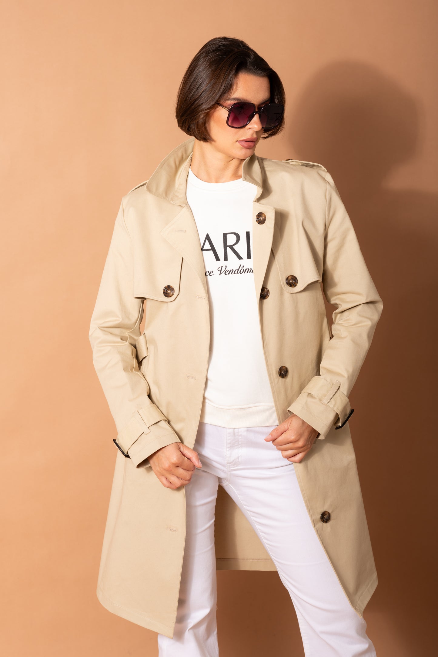Longline Belted Trench Coat