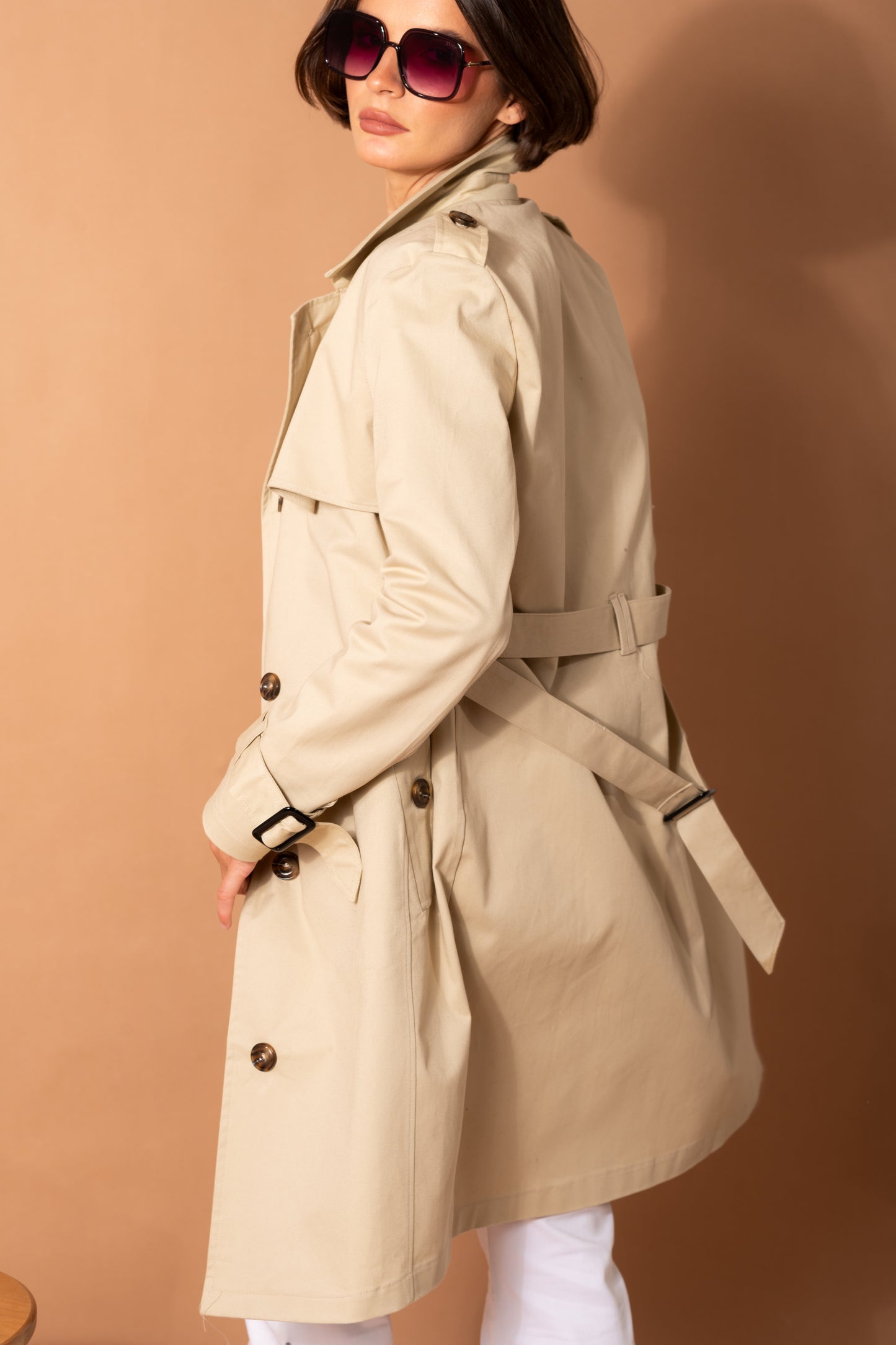 Longline Belted Trench Coat