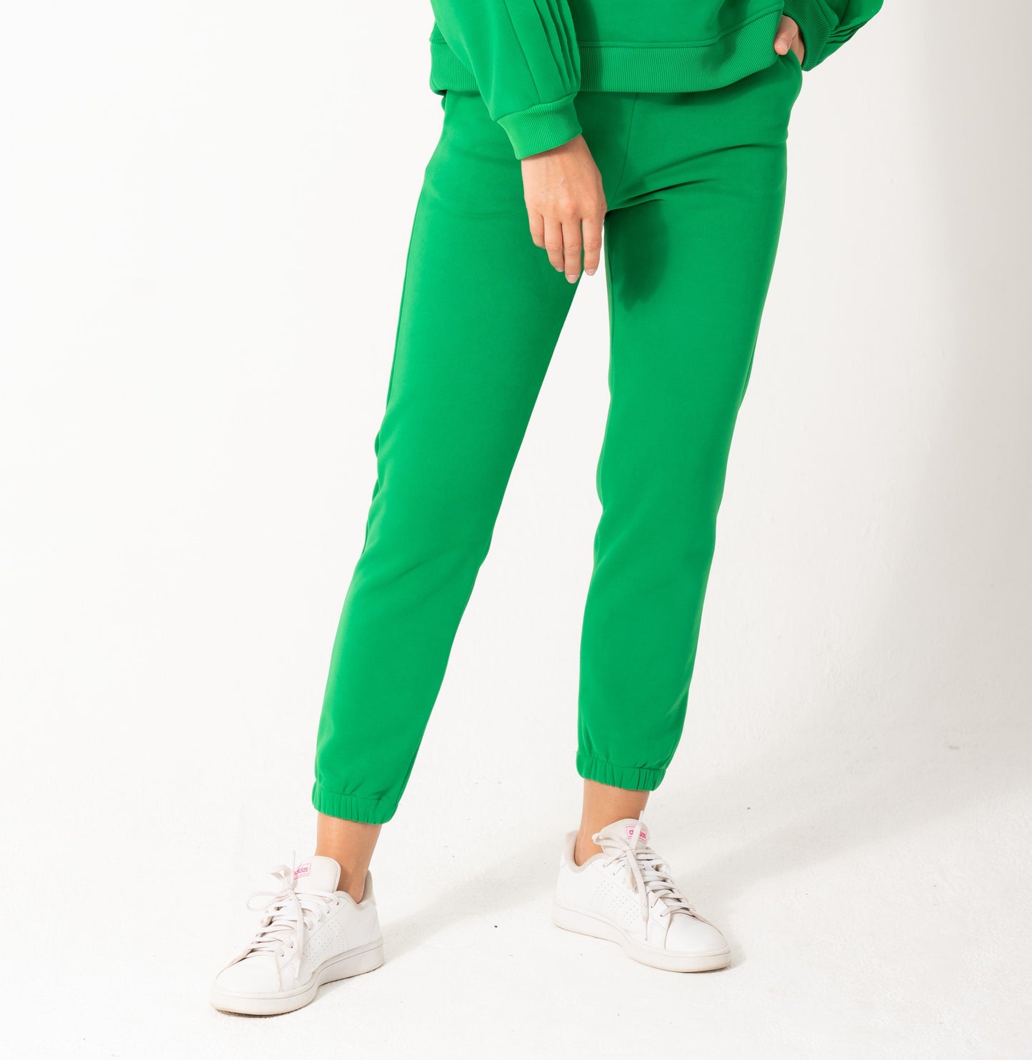 Elastic Sweatpants In Green