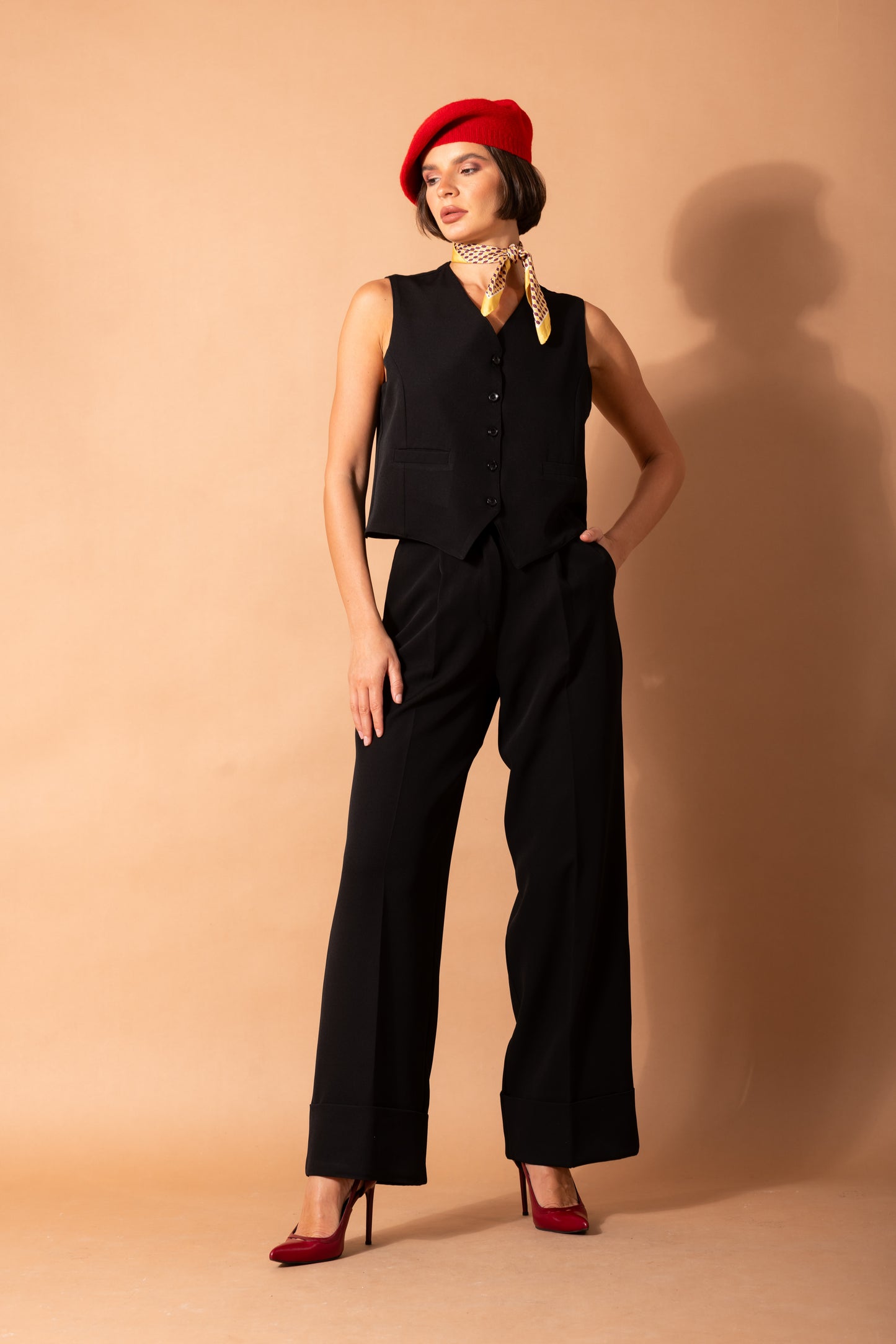 Double Breasted Vest Set