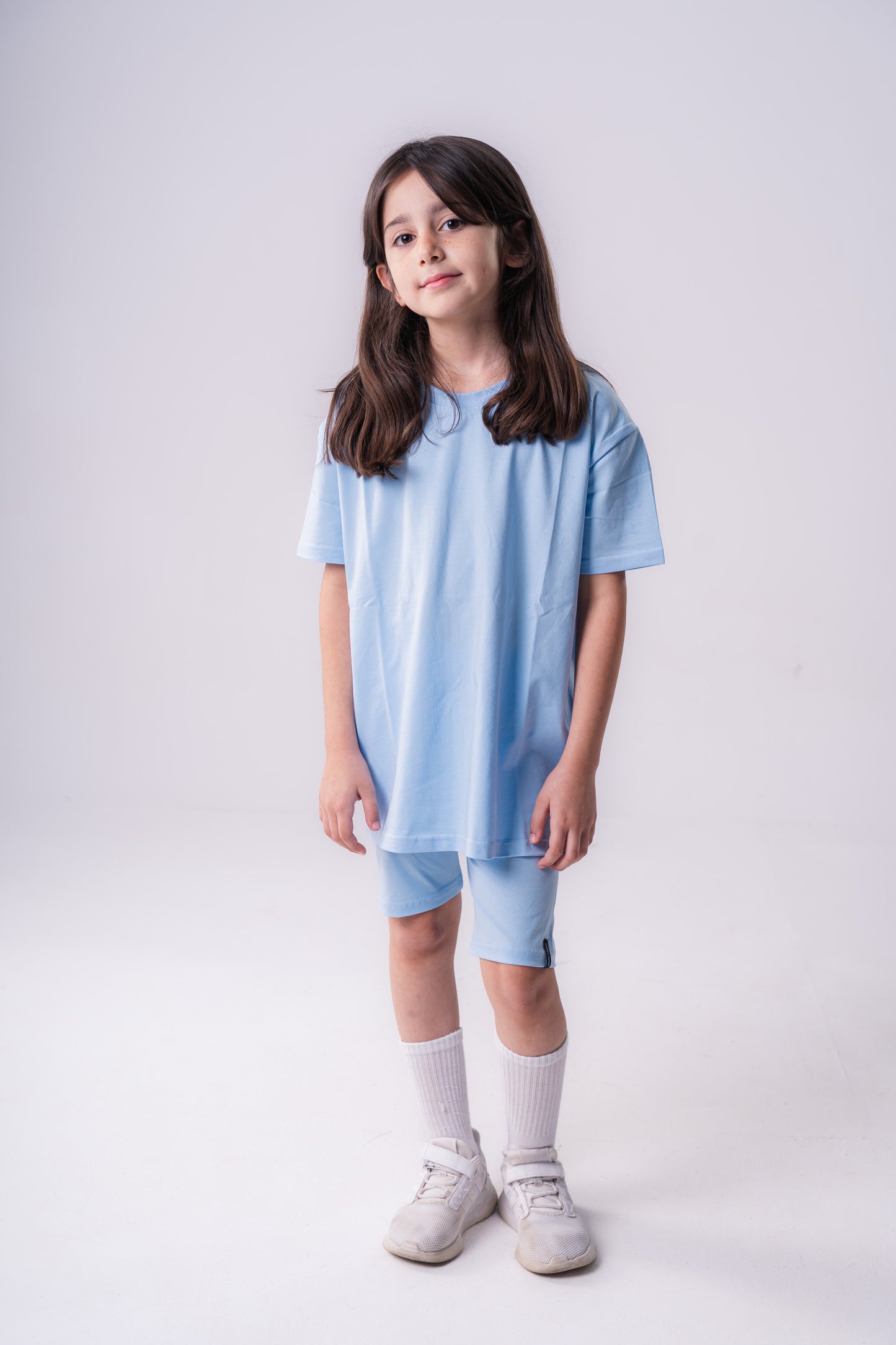 Biker Shorts Set In Baby Blue