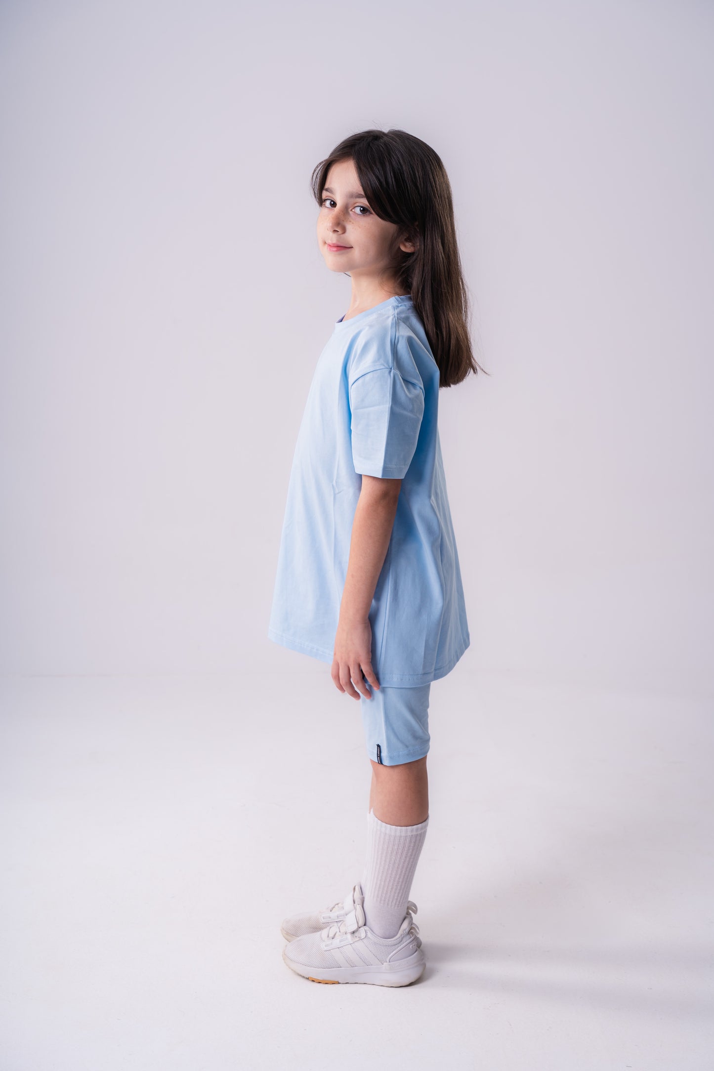 Biker Shorts Set In Baby Blue