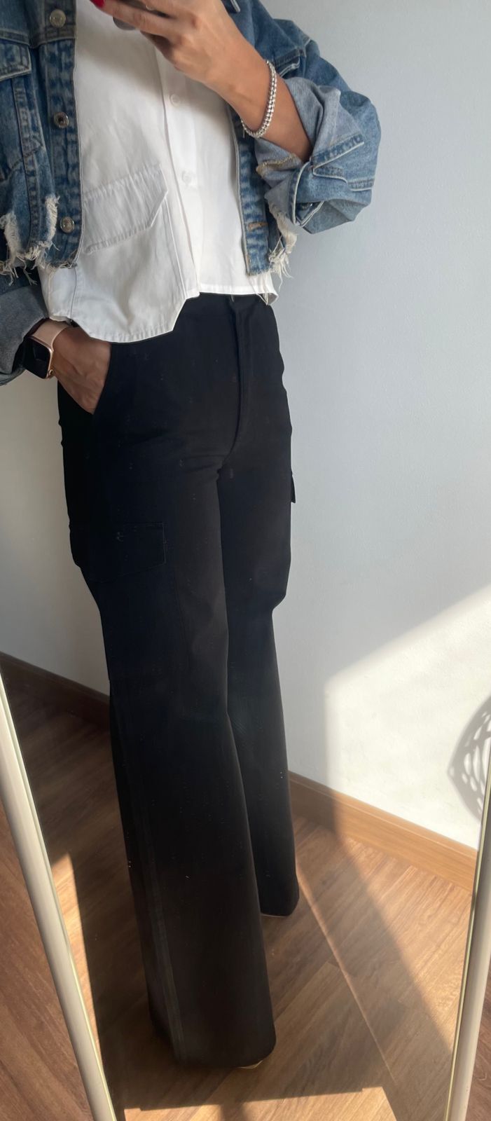 Gabardine Cargo Pants In Black