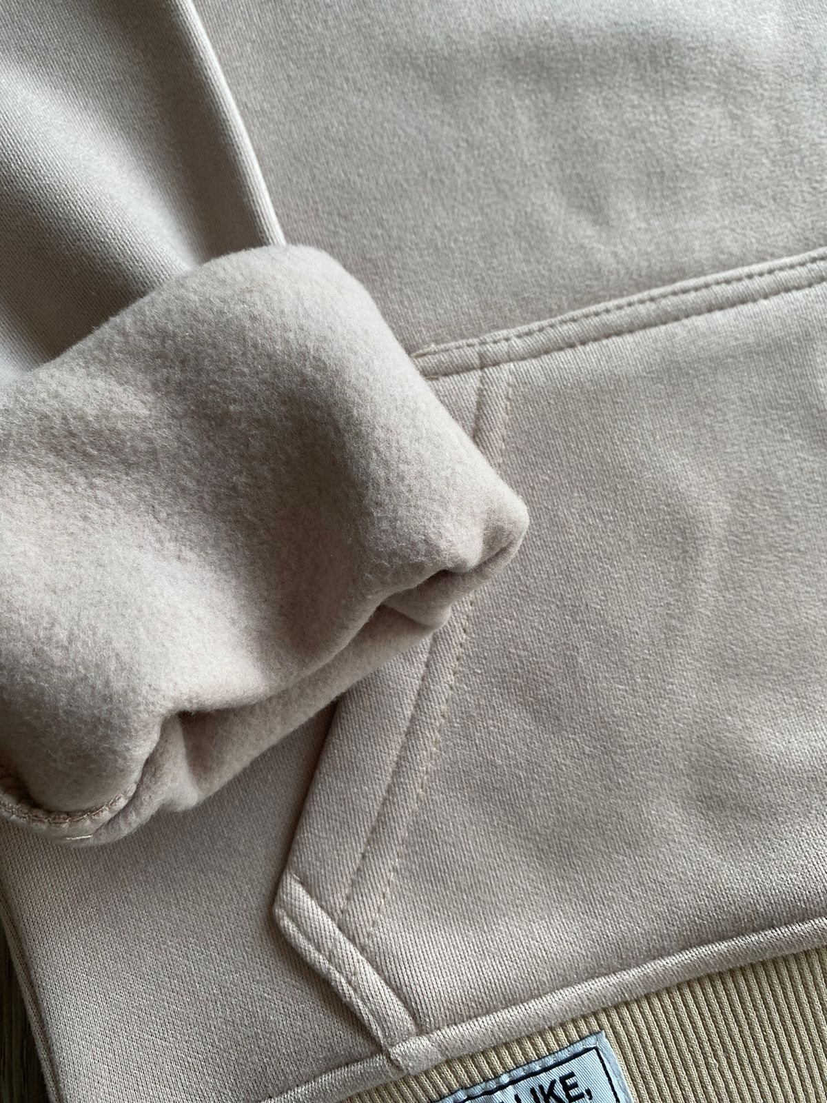 Fleece Sweatshirt Set In Beige