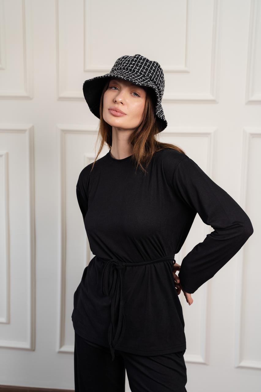 Long Sleeves Victoria Cotton Top | Black