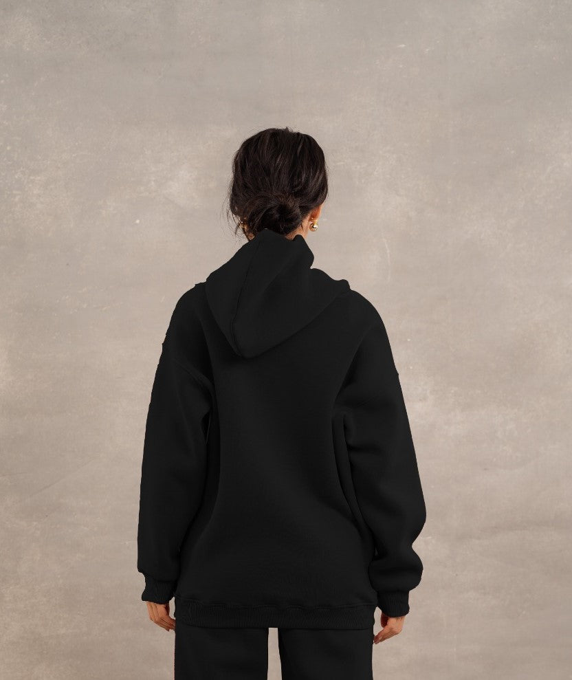 S-Basic Fleece Hoodie In Black