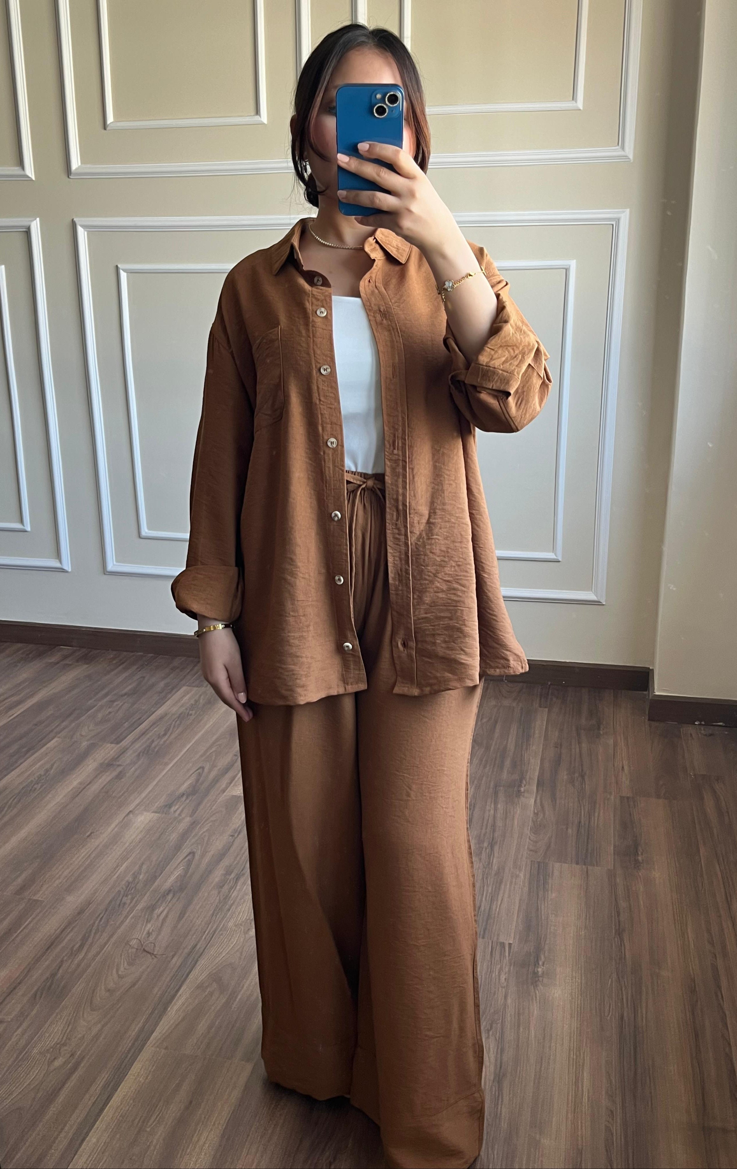 Shirt With Wide Leg Trousers set