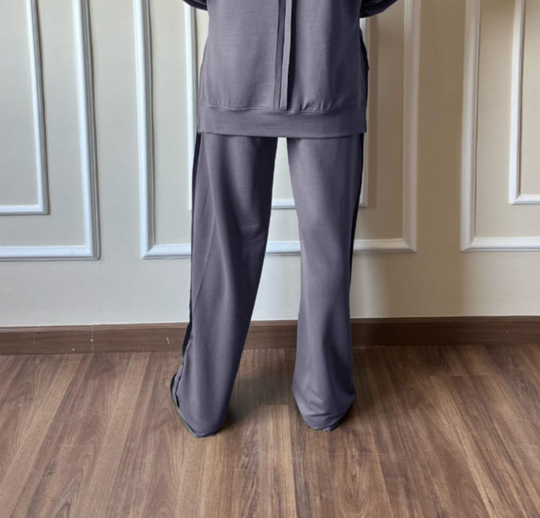 Raw Edge Pants In Grey