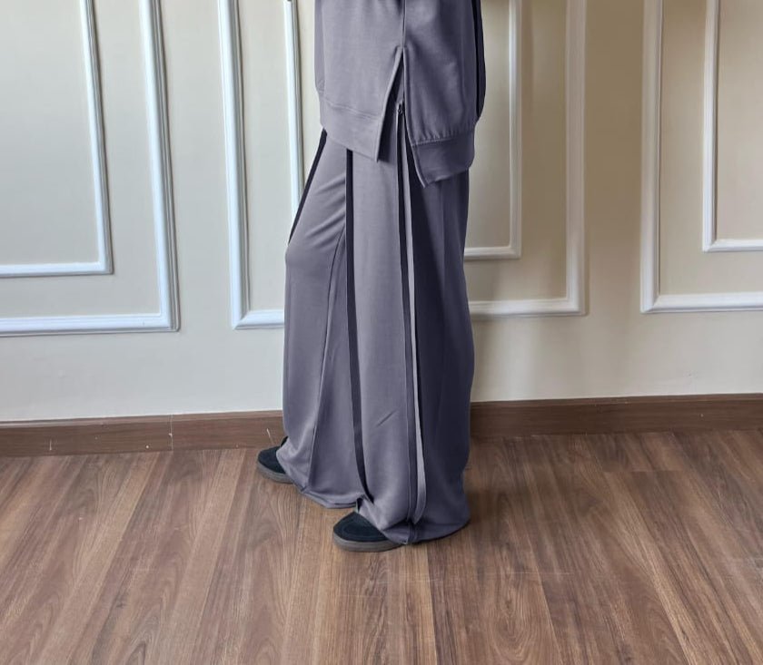 Raw Edge Pants In Grey