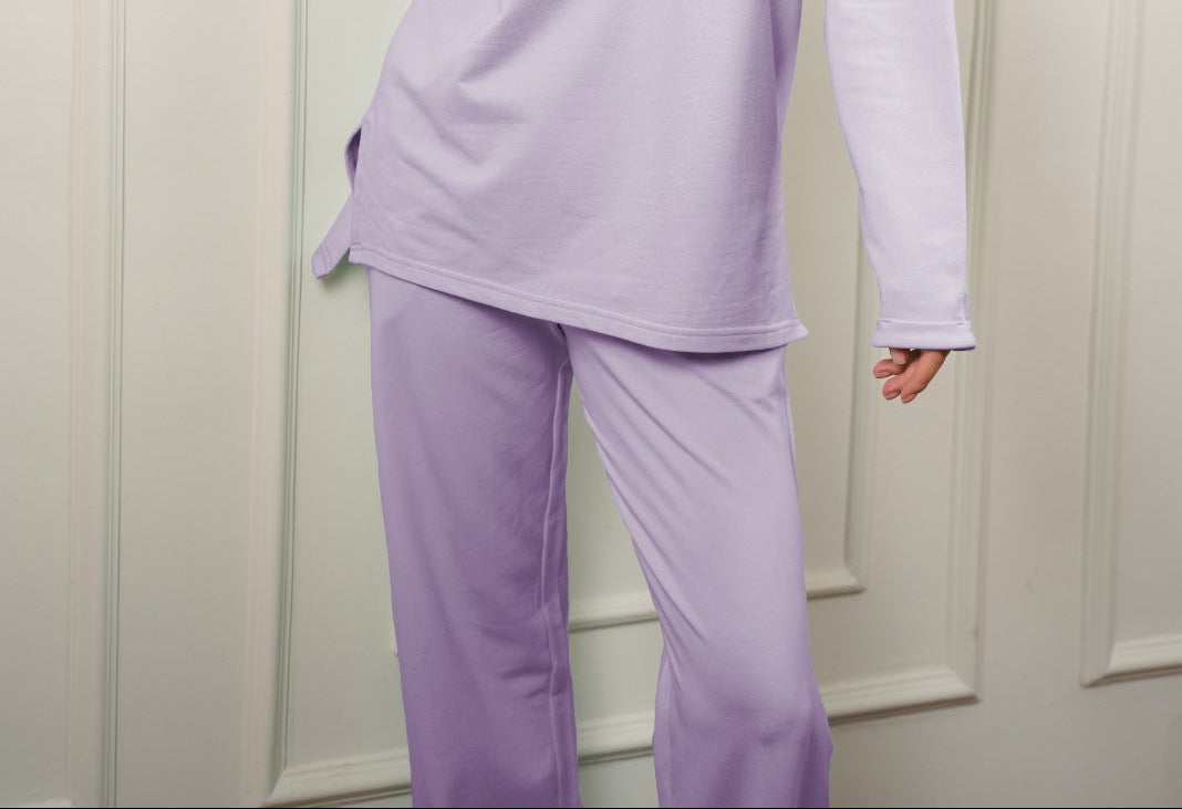 Wide Leg Pants In Cotton | Purple