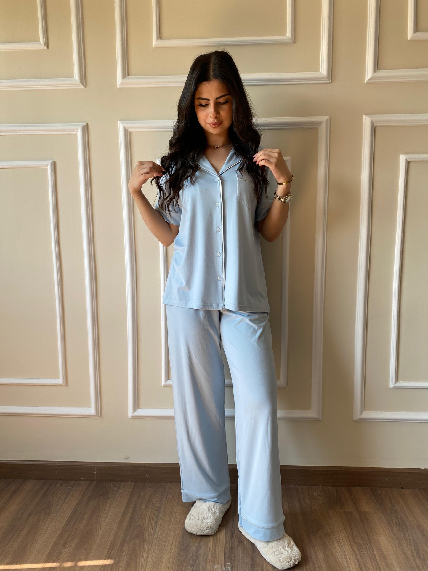 Classic Botton Pajama | Baby Blue