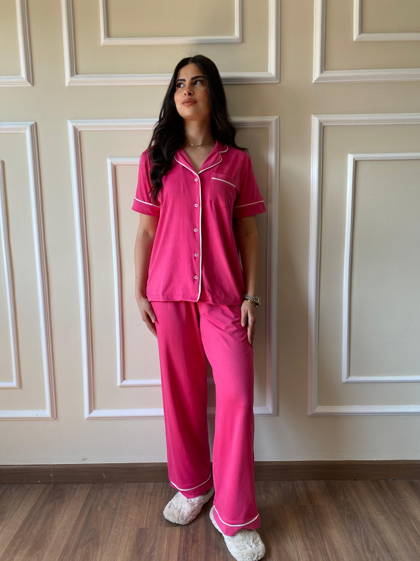 Classic Botton Pajama | Fuchsia