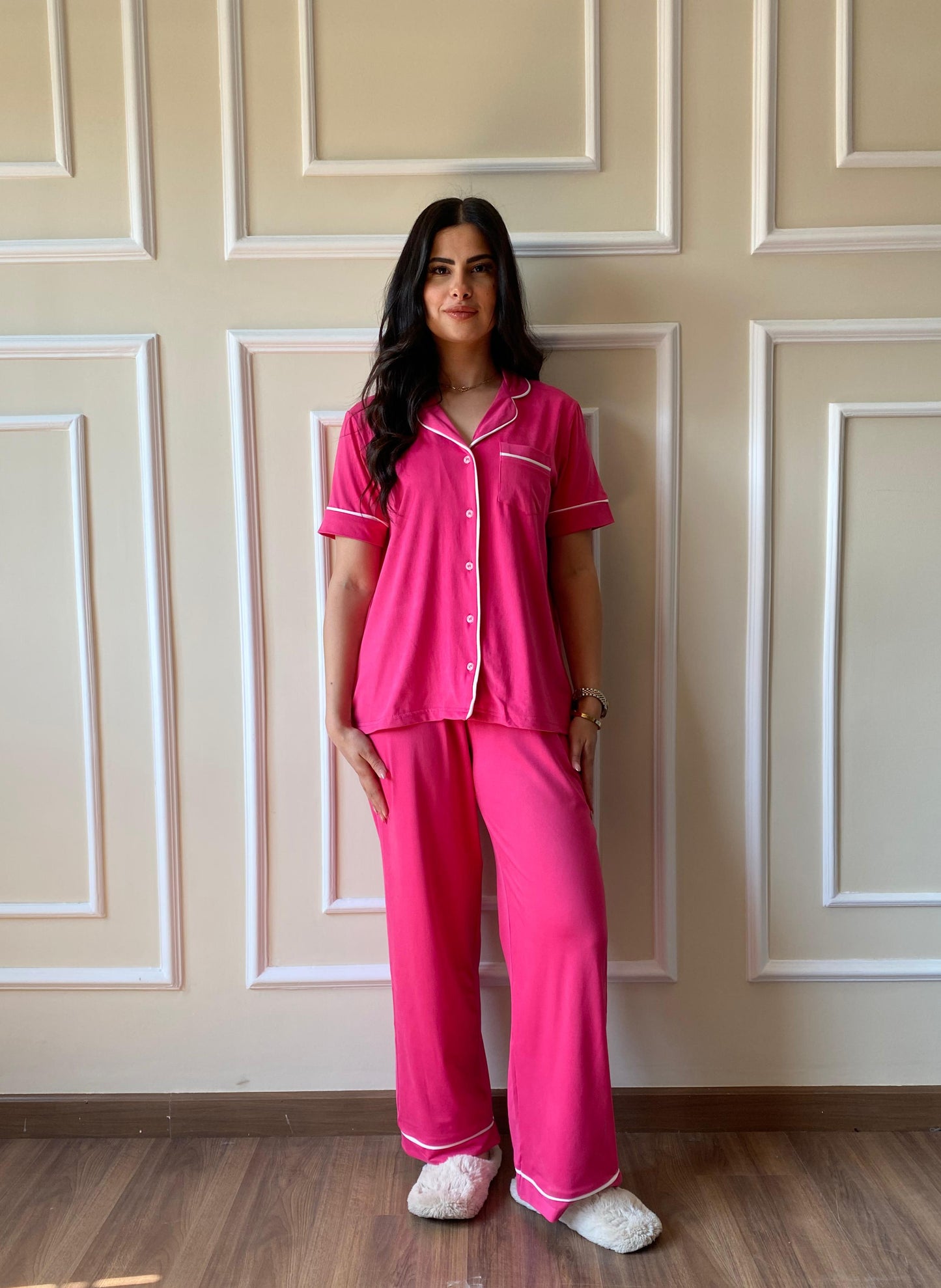 Classic Botton Pajama | Fuchsia