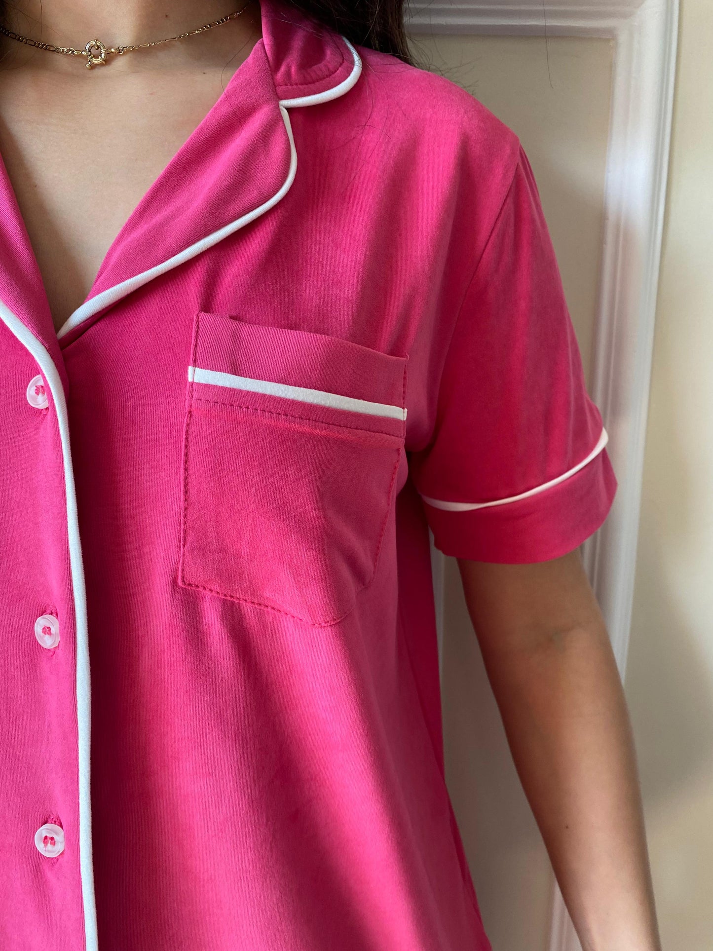 Classic Botton Pajama | Fuchsia
