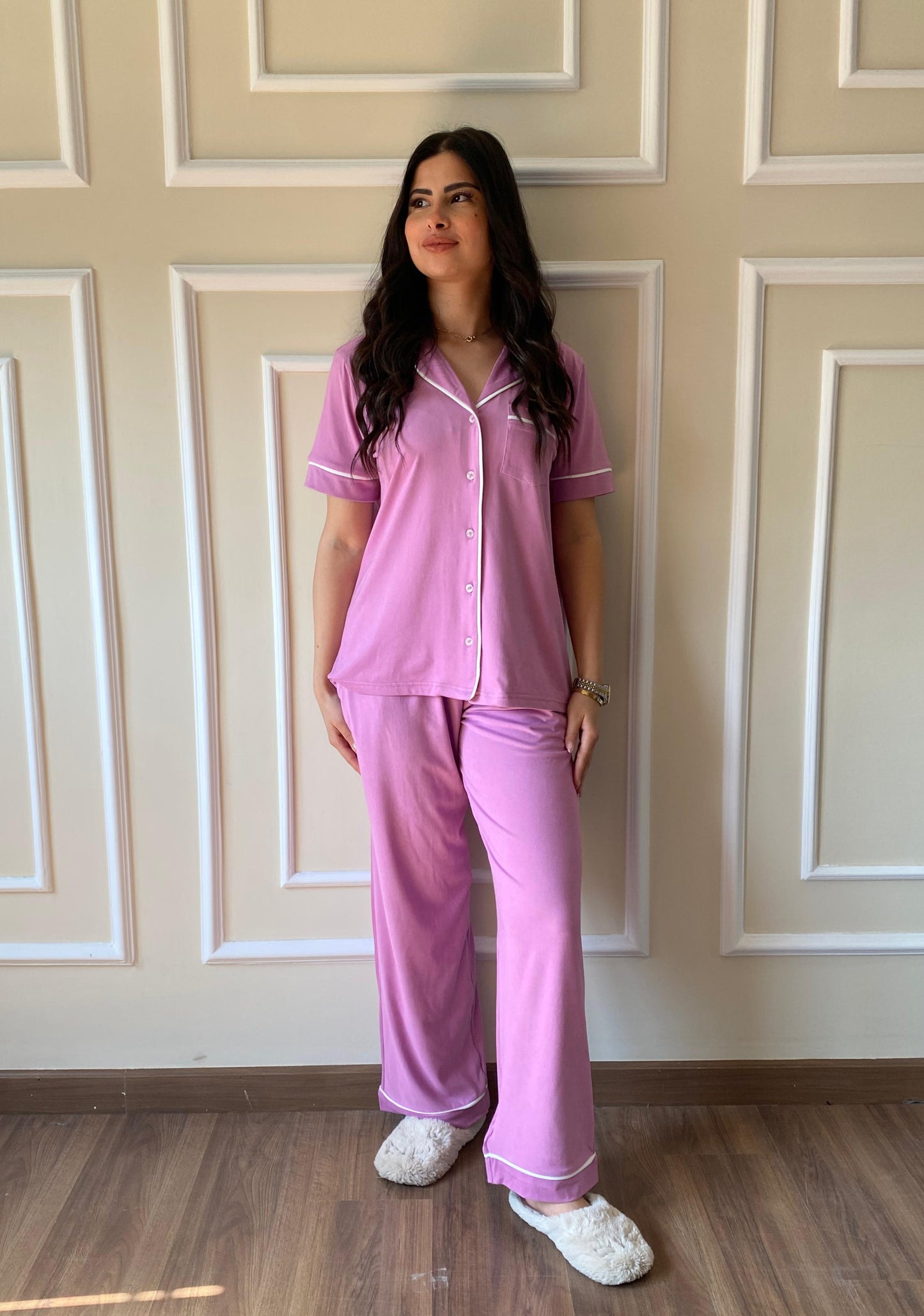 Classic Botton Pajama | Purple
