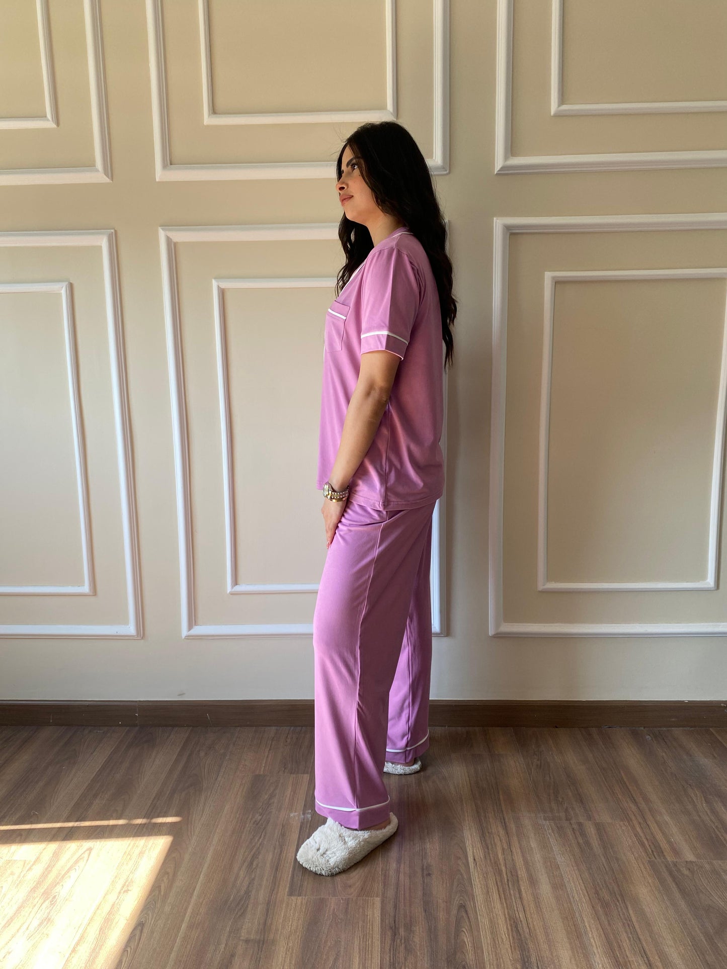 Classic Botton Pajama | Purple