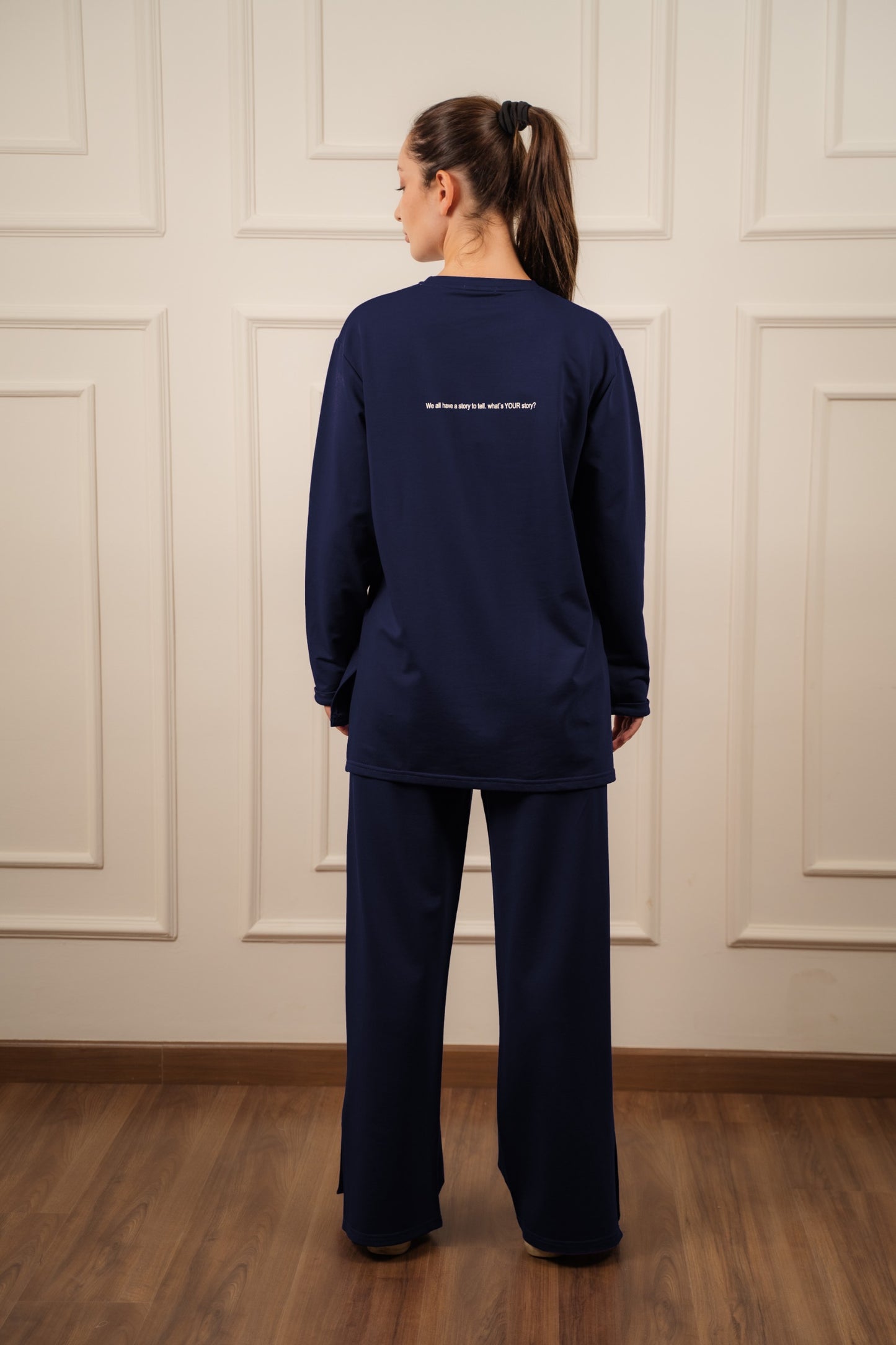 Long Sleeves Cotton Everyday Tracksuit I Navy