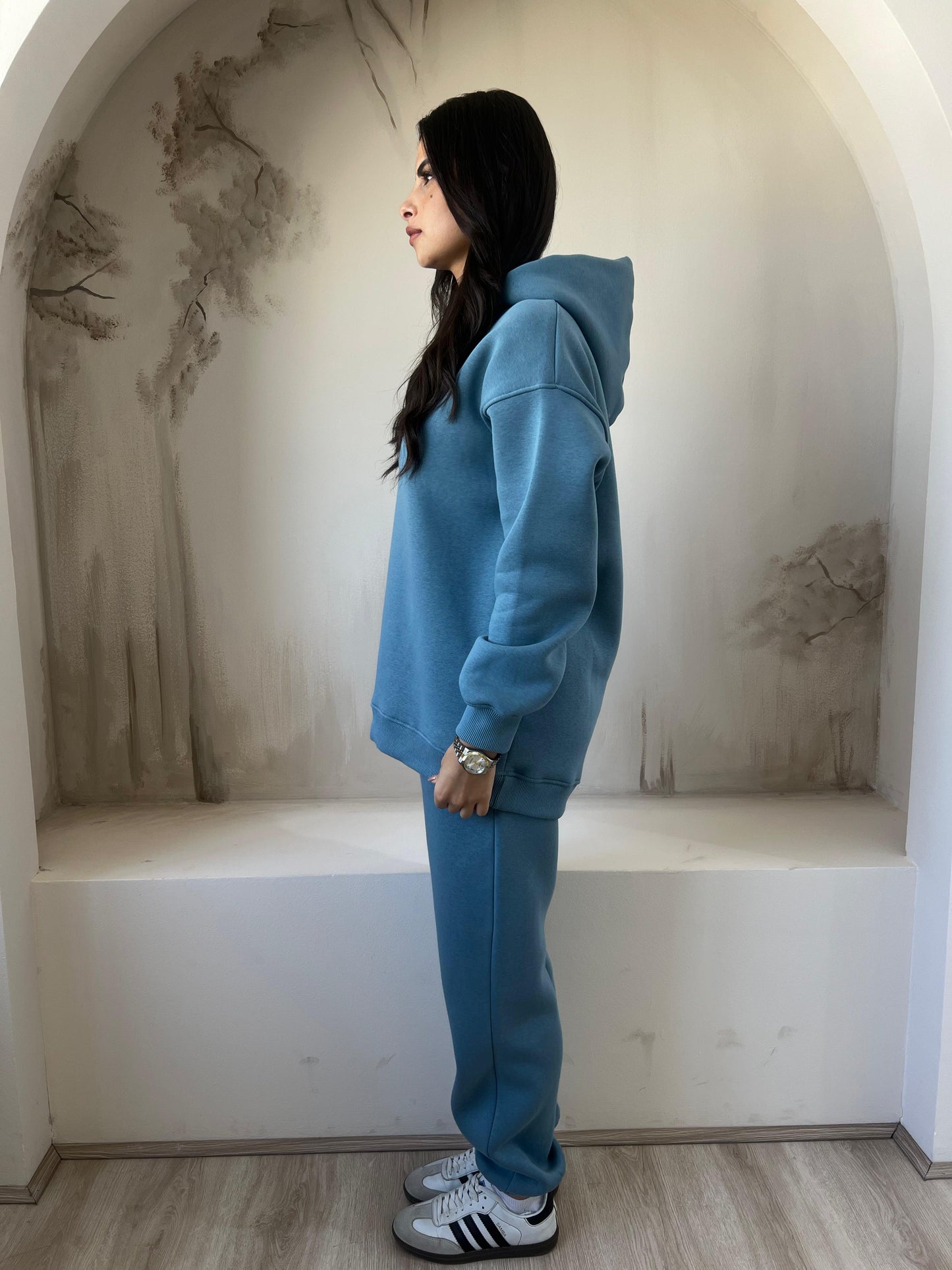 Basic Fleece Hoodie | Stone Blue