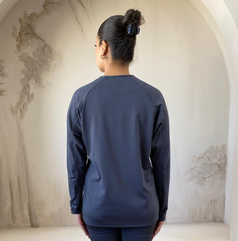 Sporty Flare Basic Top | Grey