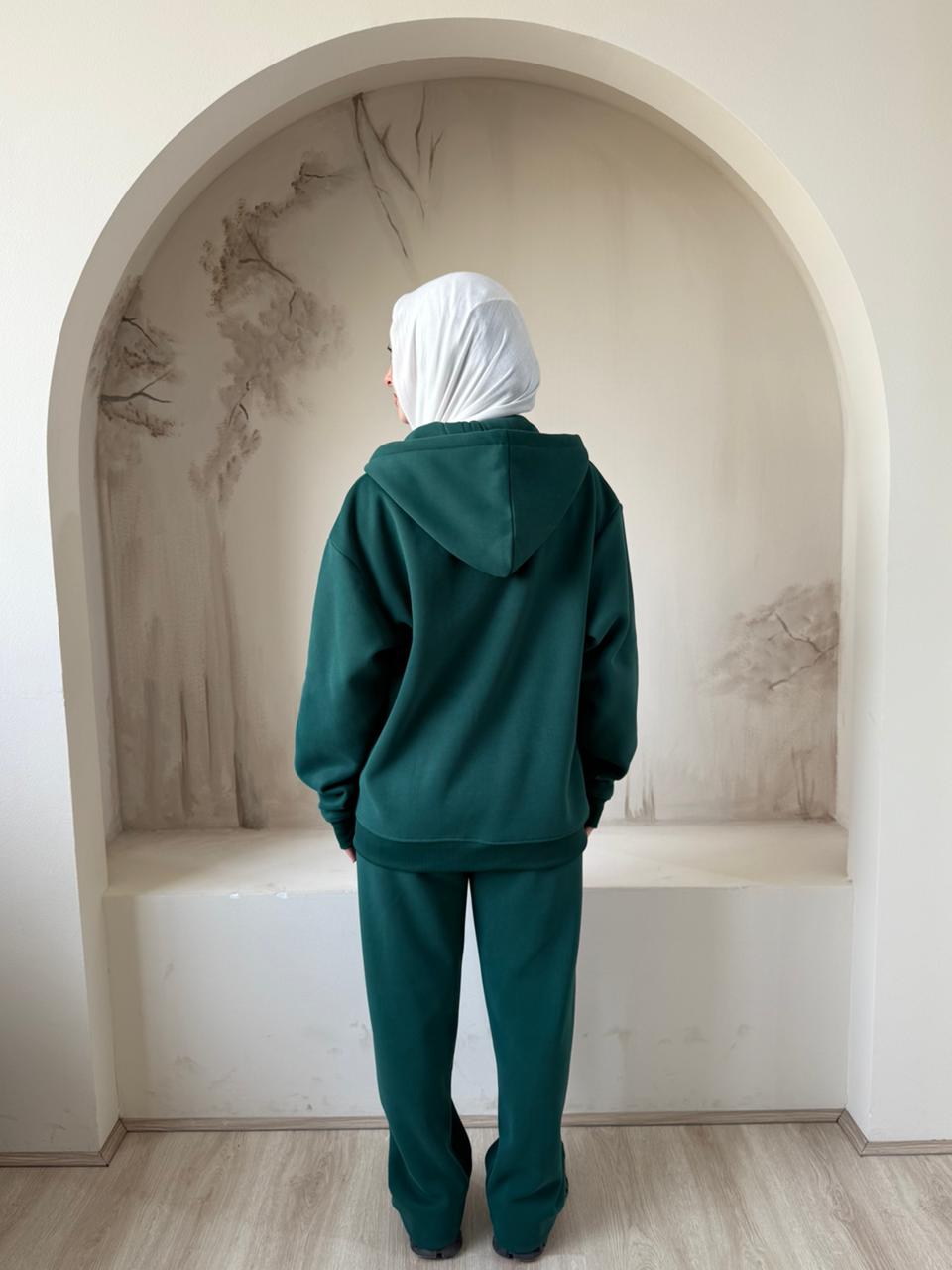 Full Zip Hoodie Set | Olive