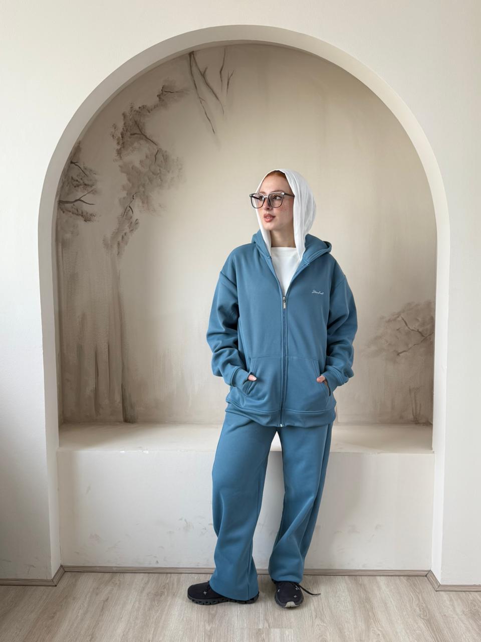 Full Zip Hoodie Set | Teal