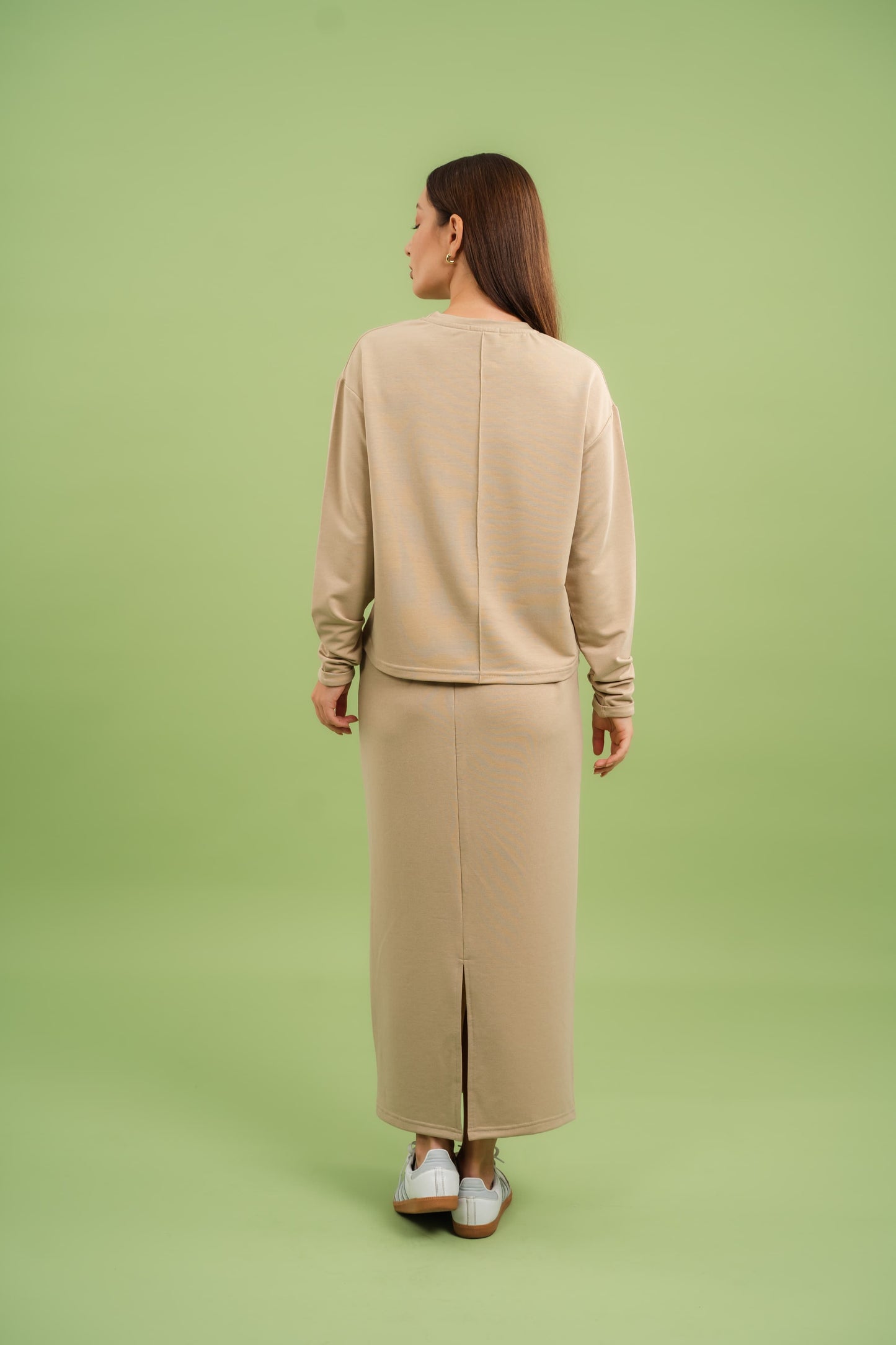 Pencil Skirt Set In Beige