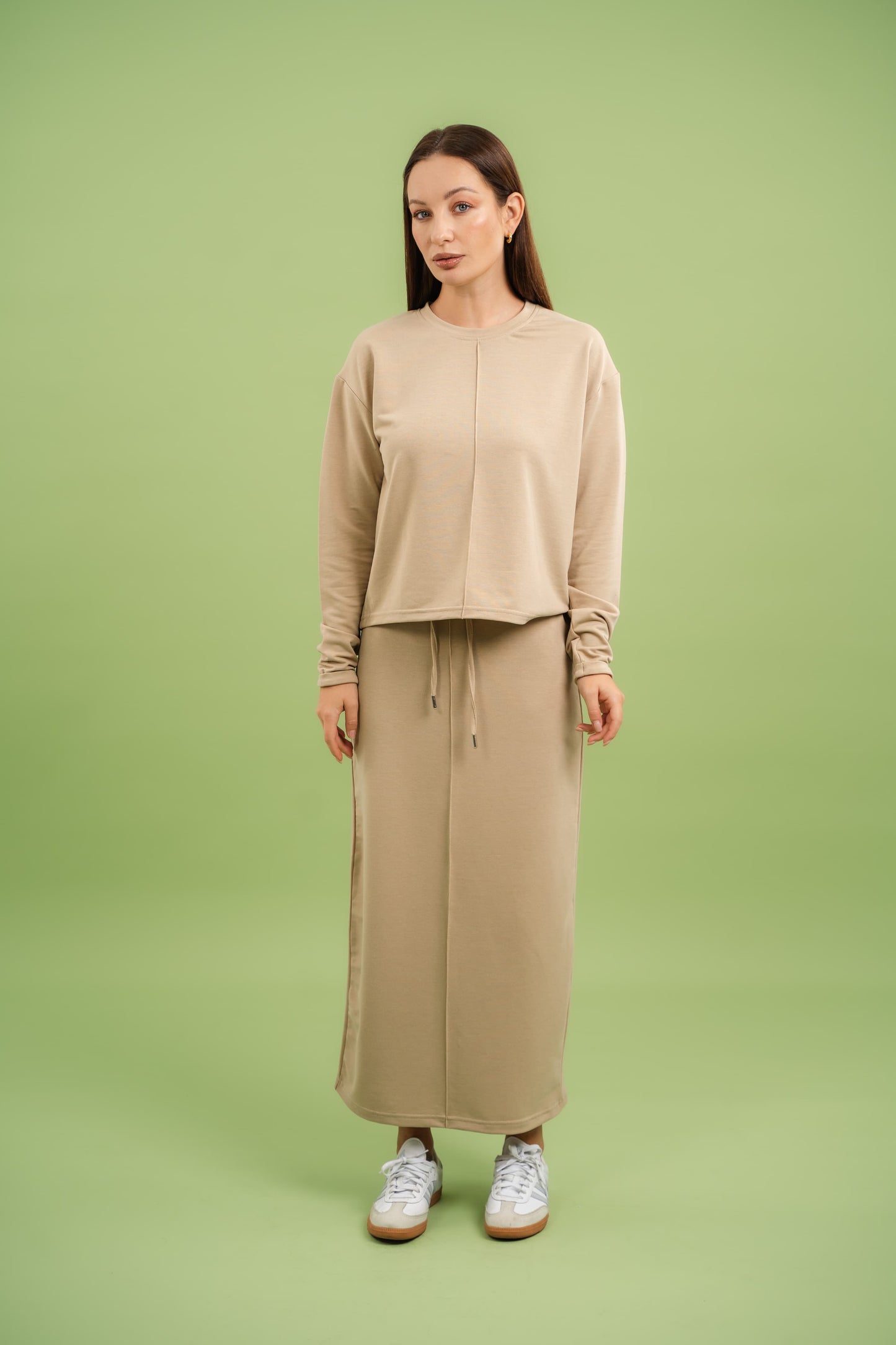 Pencil Skirt Set In Beige