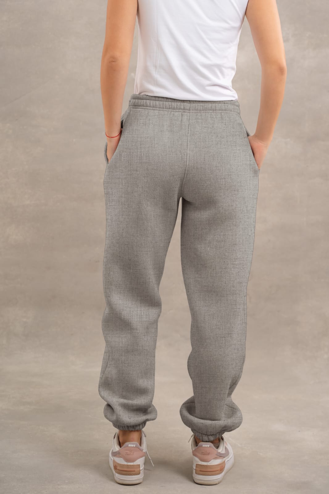Elastic Waist Joggers In Gray