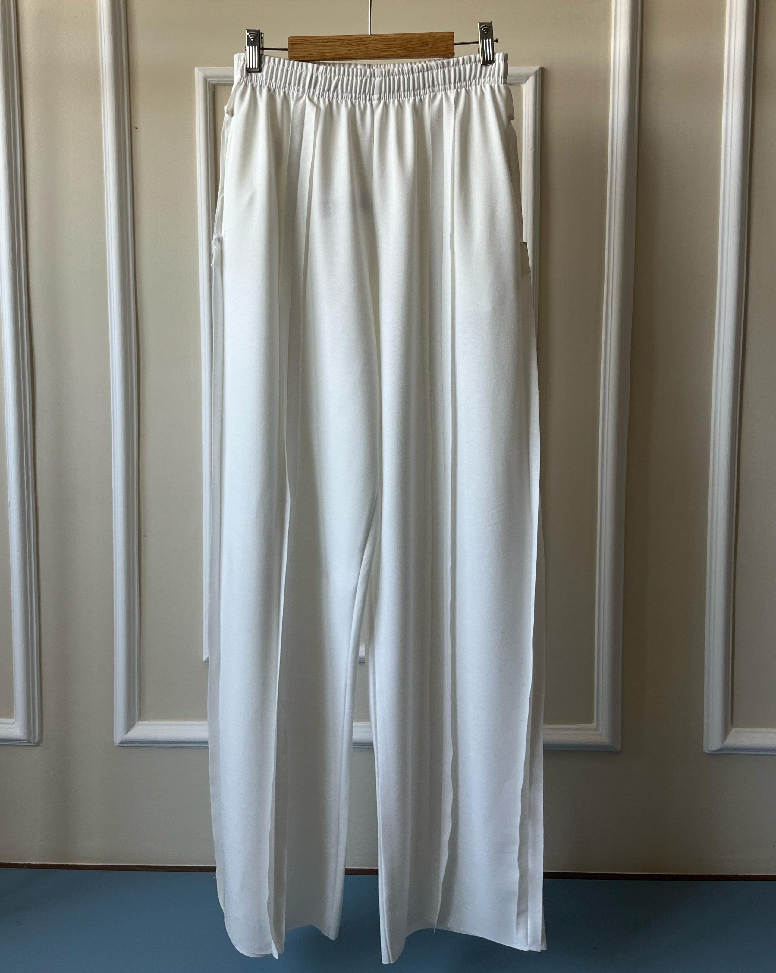 Raw Edge wideleg Pants In White