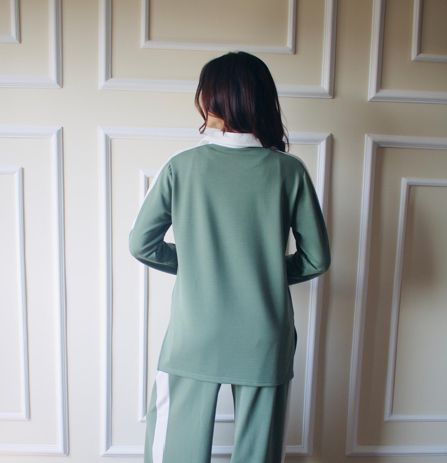 Polo Collar Pants | Olive