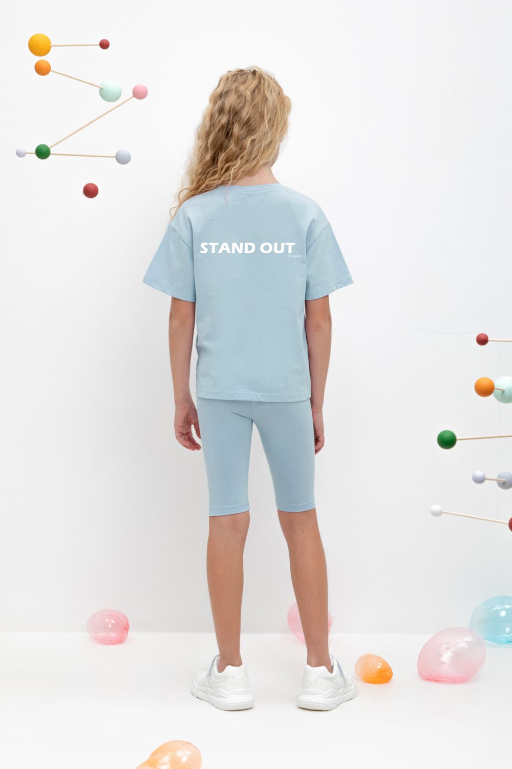 Biker Shorts Set In Baby Blue