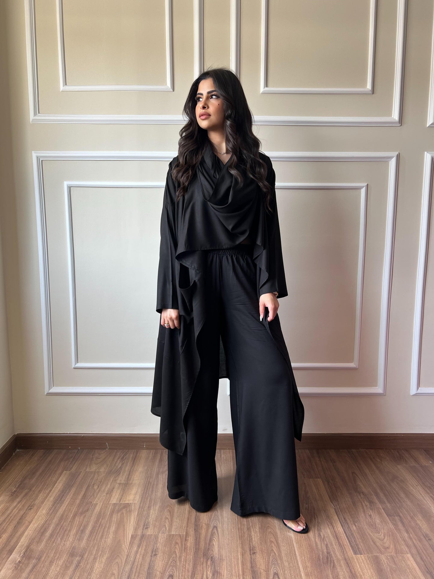 Wrap It Up Kimono Viscose Set In Black