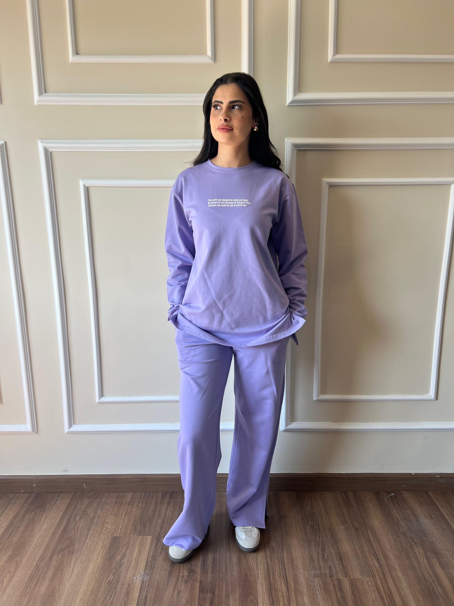 Long Sleeves Cotton Everyday Tracksuit I Purple