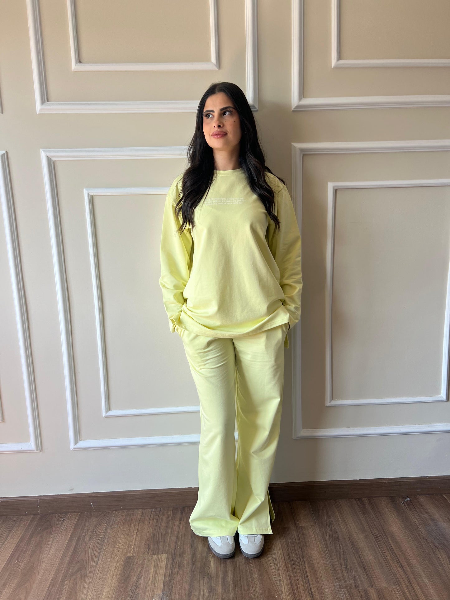 Long Sleeves Cotton Everyday Tracksuit I Yellow