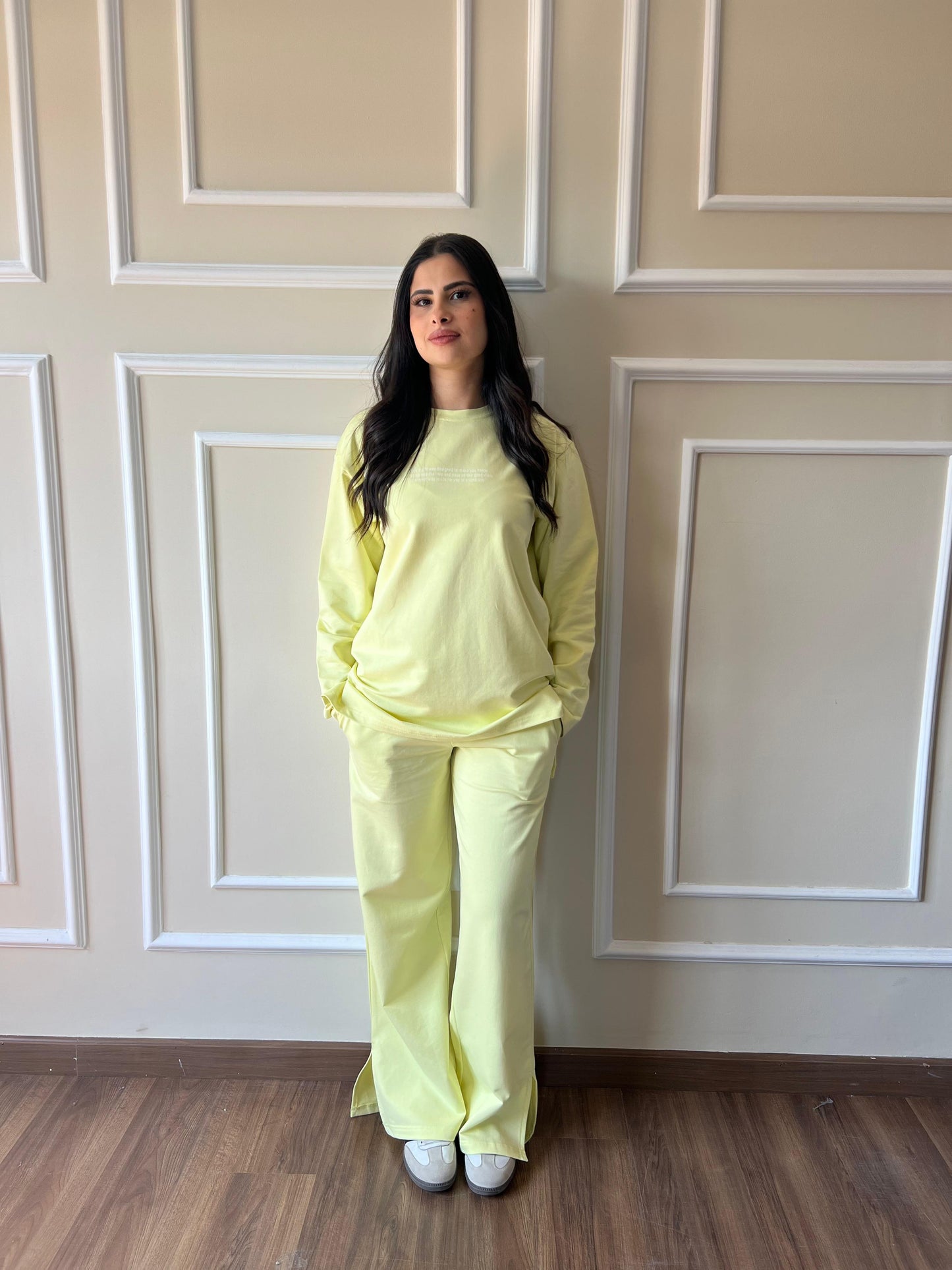 Long Sleeves Cotton Everyday Tracksuit I Yellow