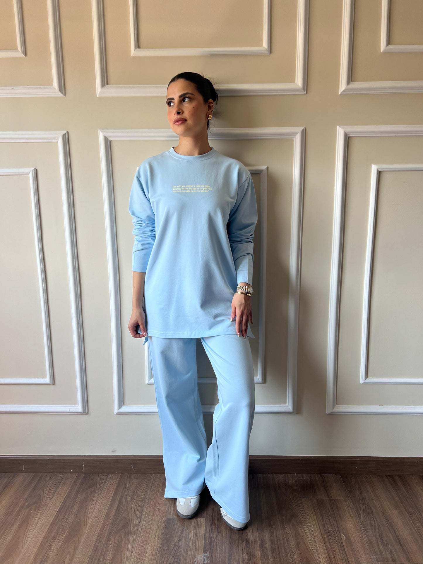 Long Sleeves Cotton Everyday Tracksuit I Light Blue