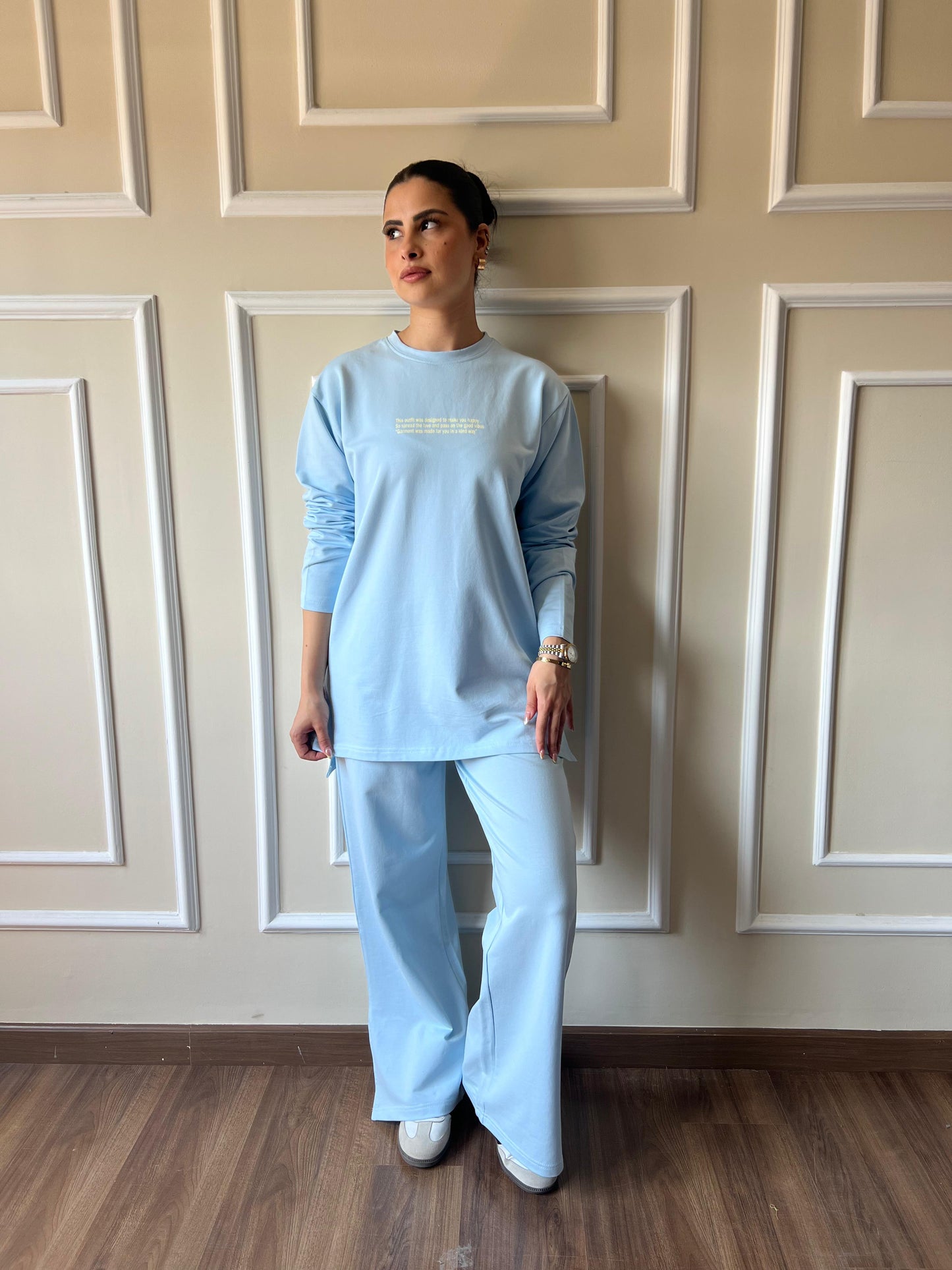 Long Sleeves Cotton Everyday Tracksuit I Light Blue