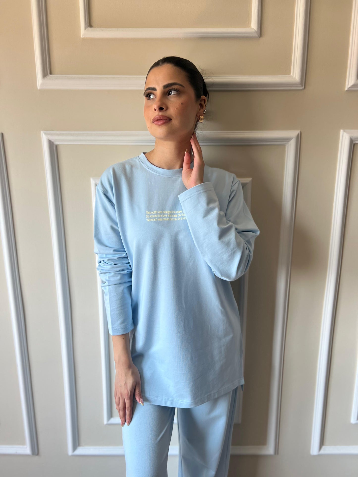Long Sleeves Cotton Everyday Tracksuit I Light Blue