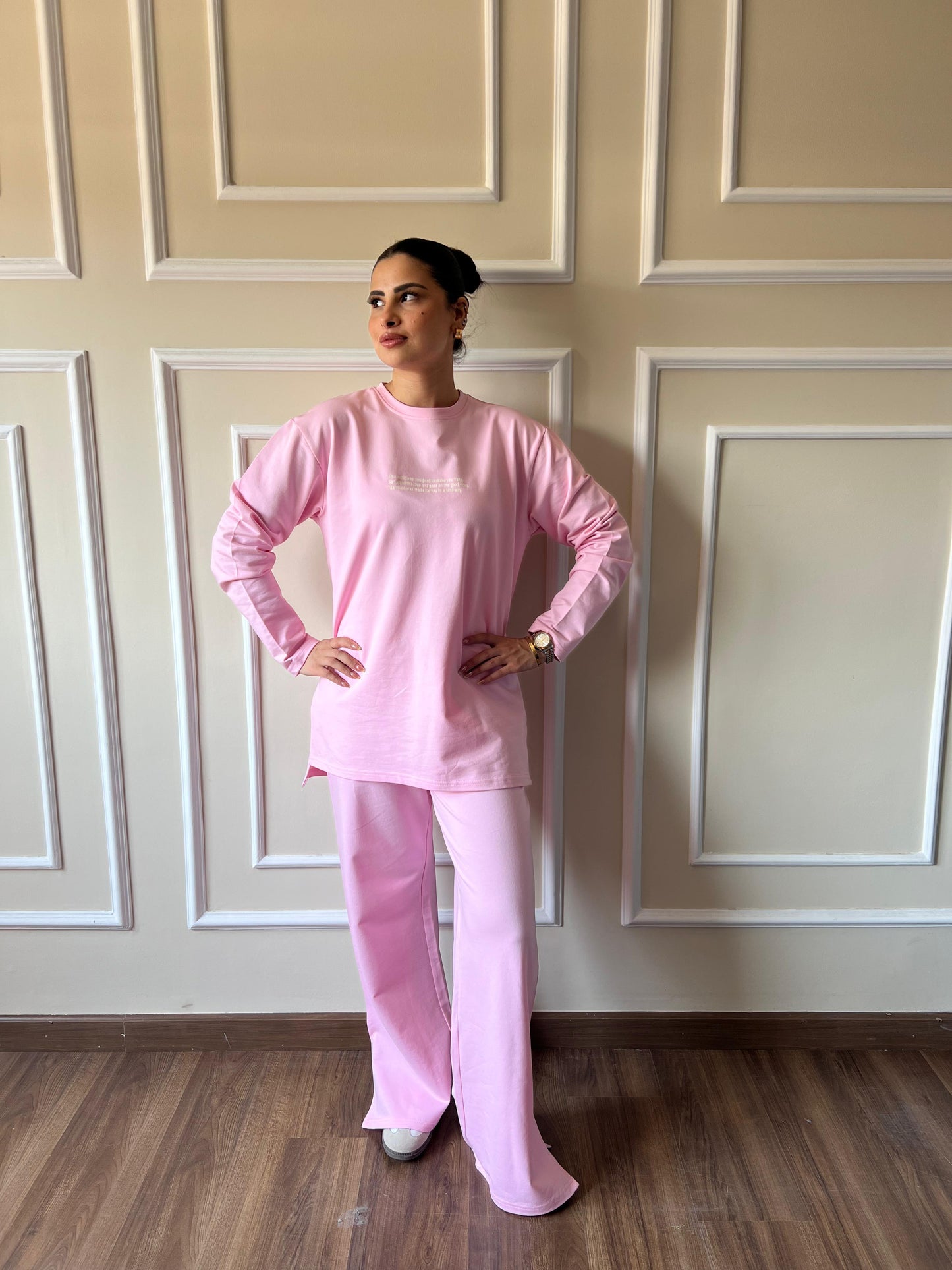 Long Sleeves Cotton Everyday Tracksuit I Baby PinK