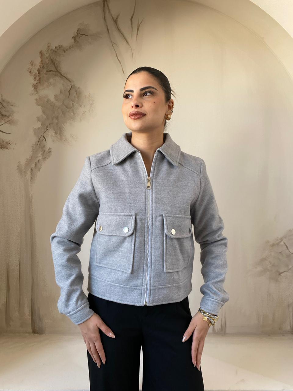 S- N-Soft Zipup Jacket In Gray