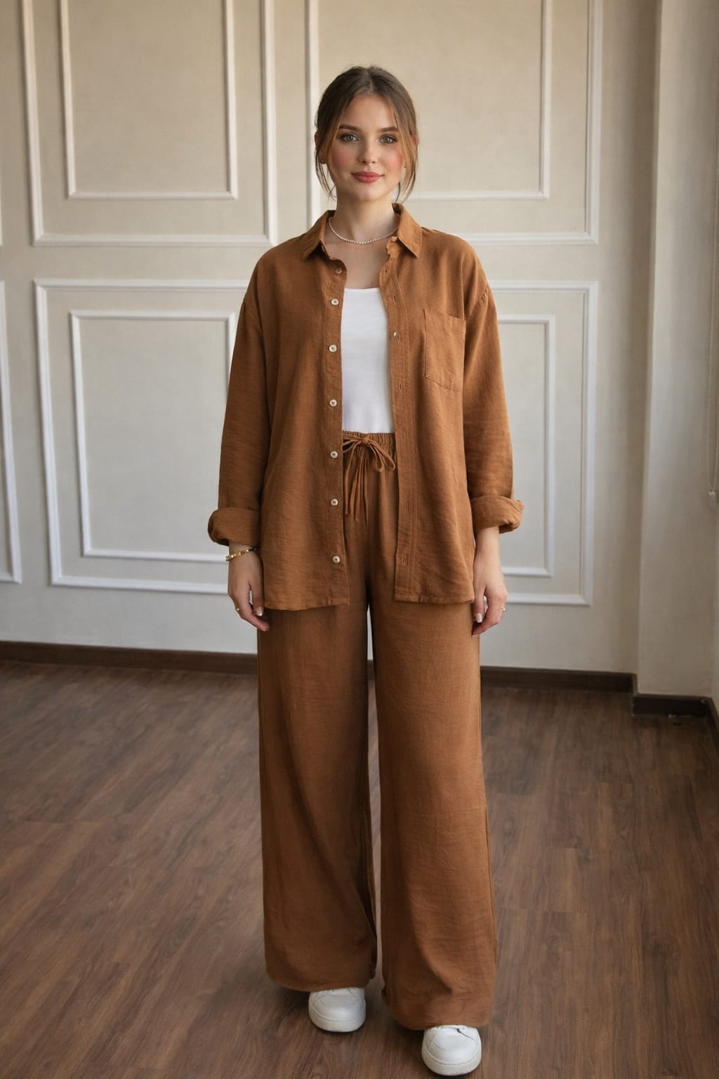 Shirt With Wide Leg Trousers set