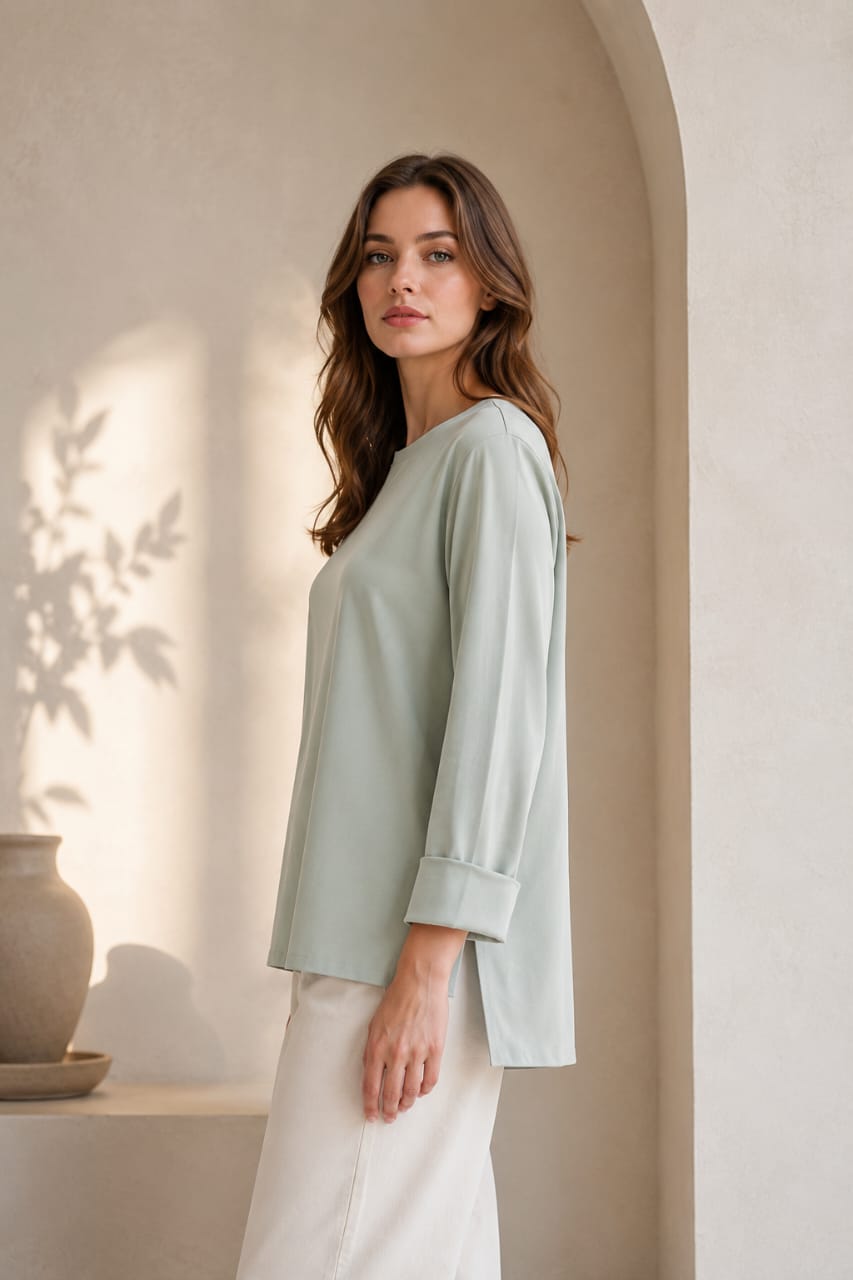 Folded Sleeves T-Shirt